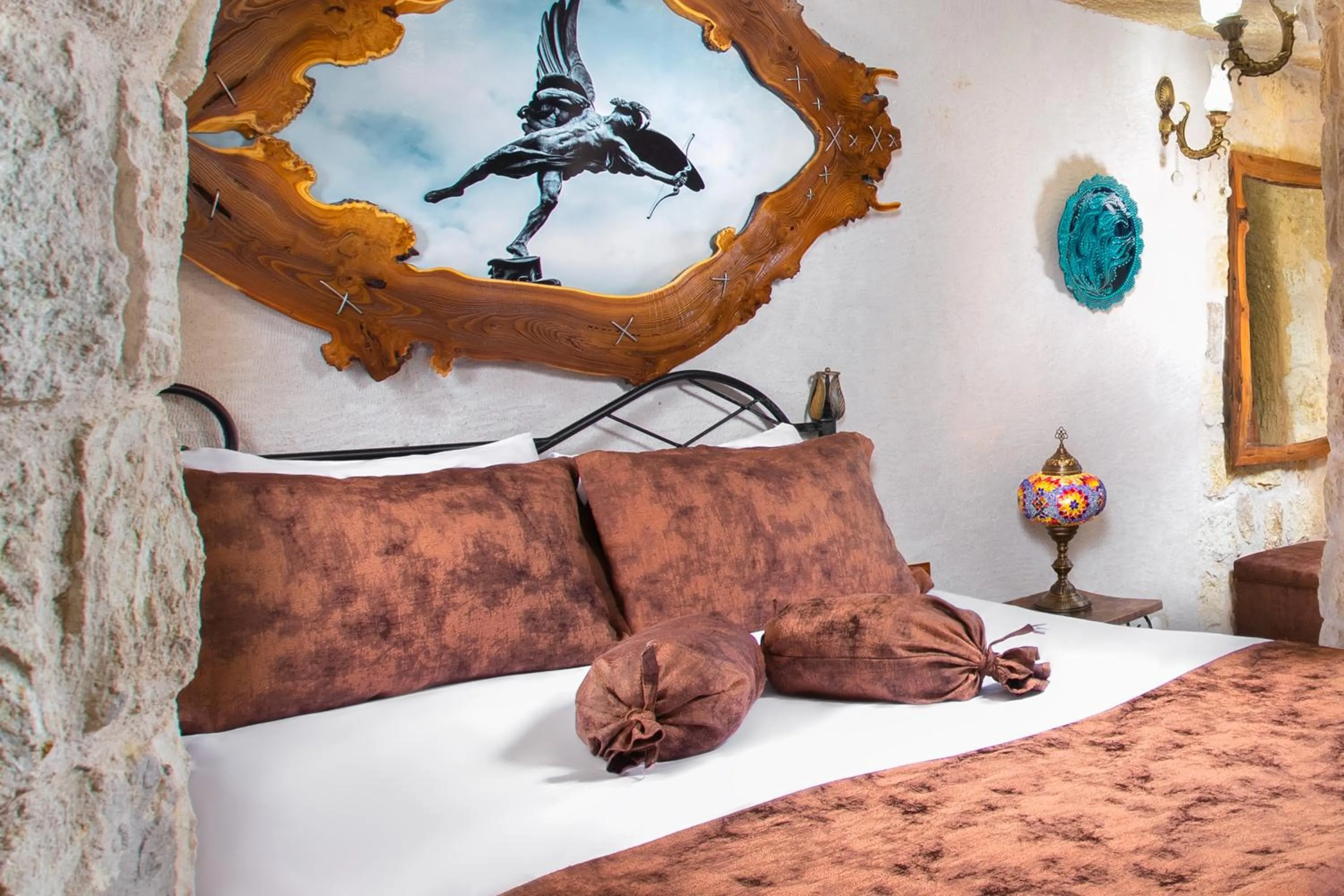 Bed in Romantic Cave Hotel