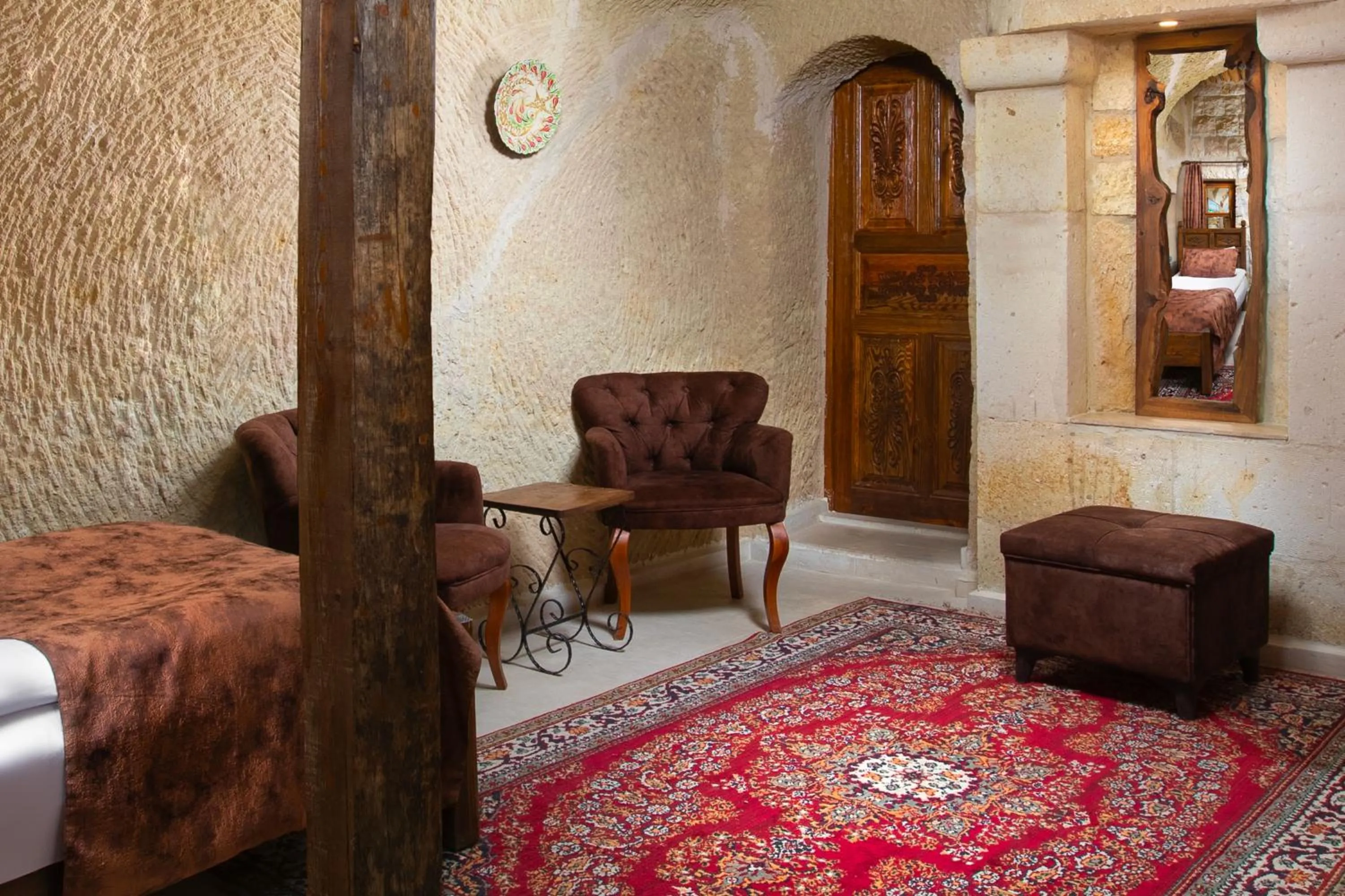 Bed in Romantic Cave Hotel