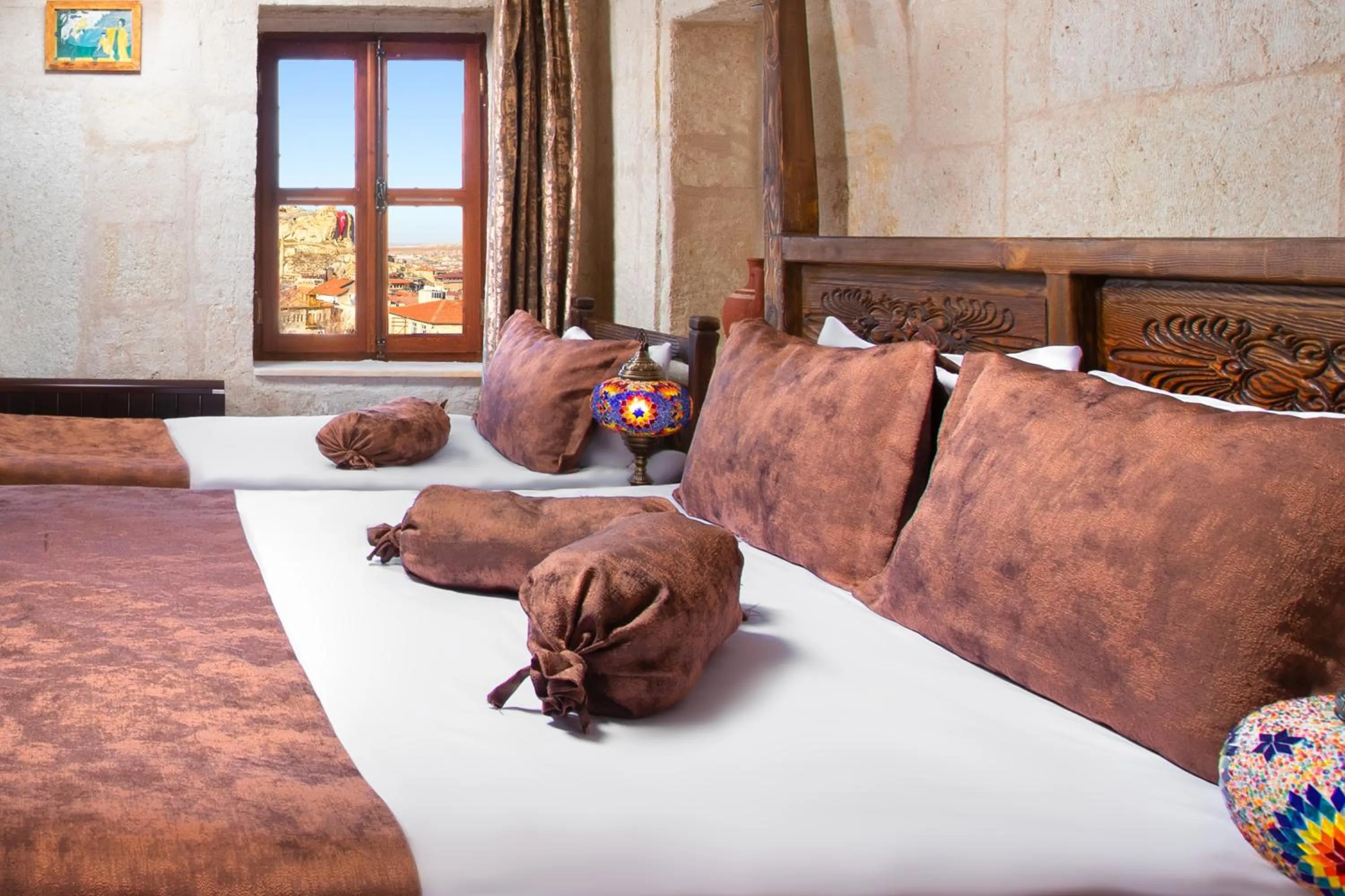 Bed in Romantic Cave Hotel