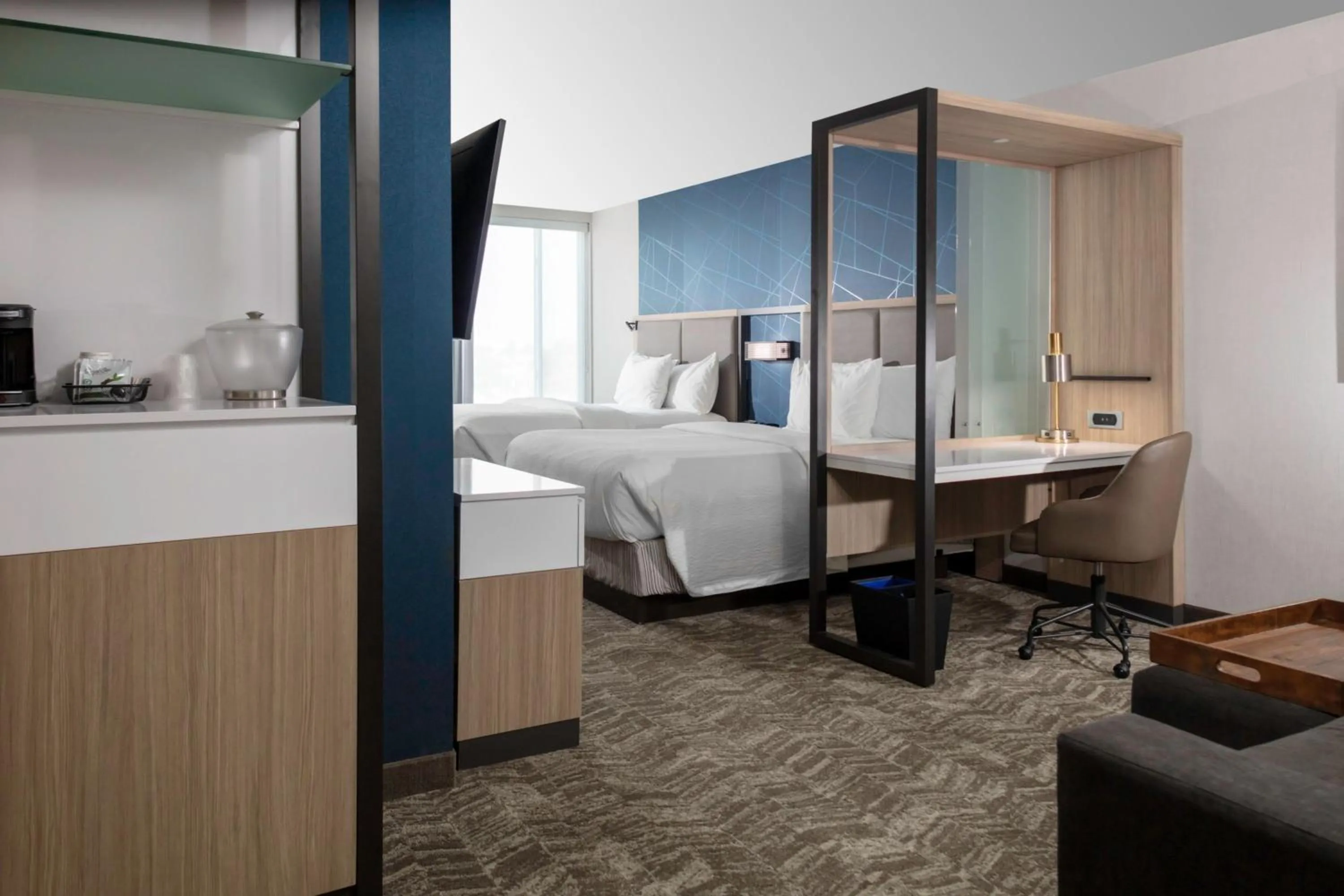 Photo of the whole room, Bed in SpringHill Suites Kansas City Airport