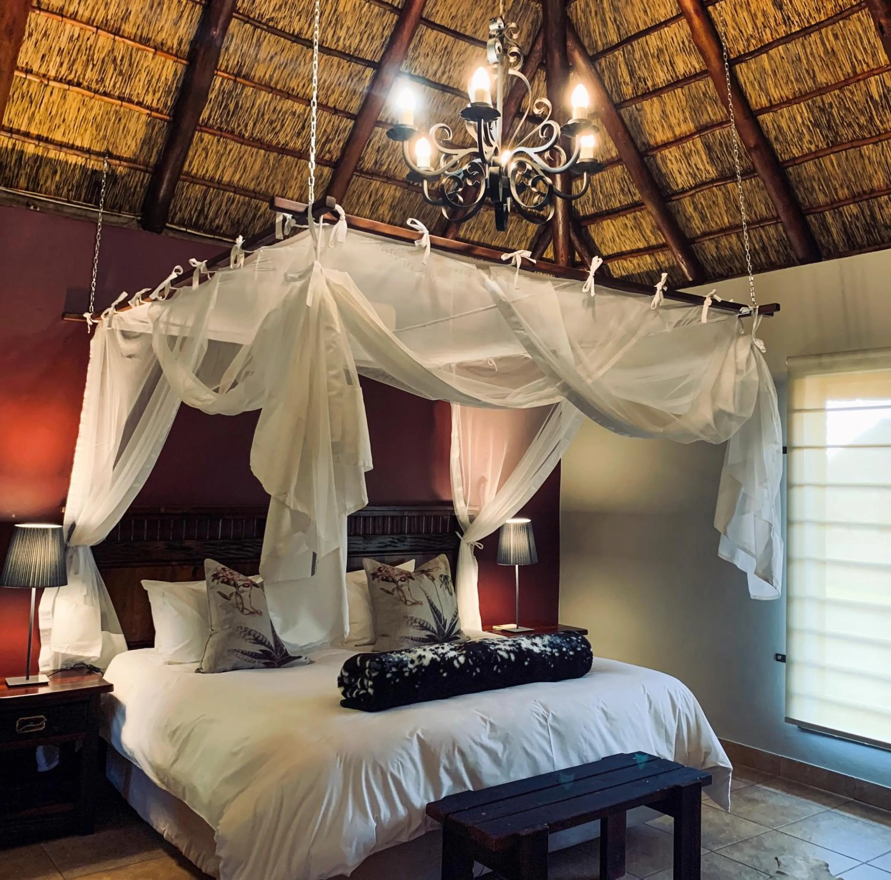 Bed in Morakane Safari Lodge