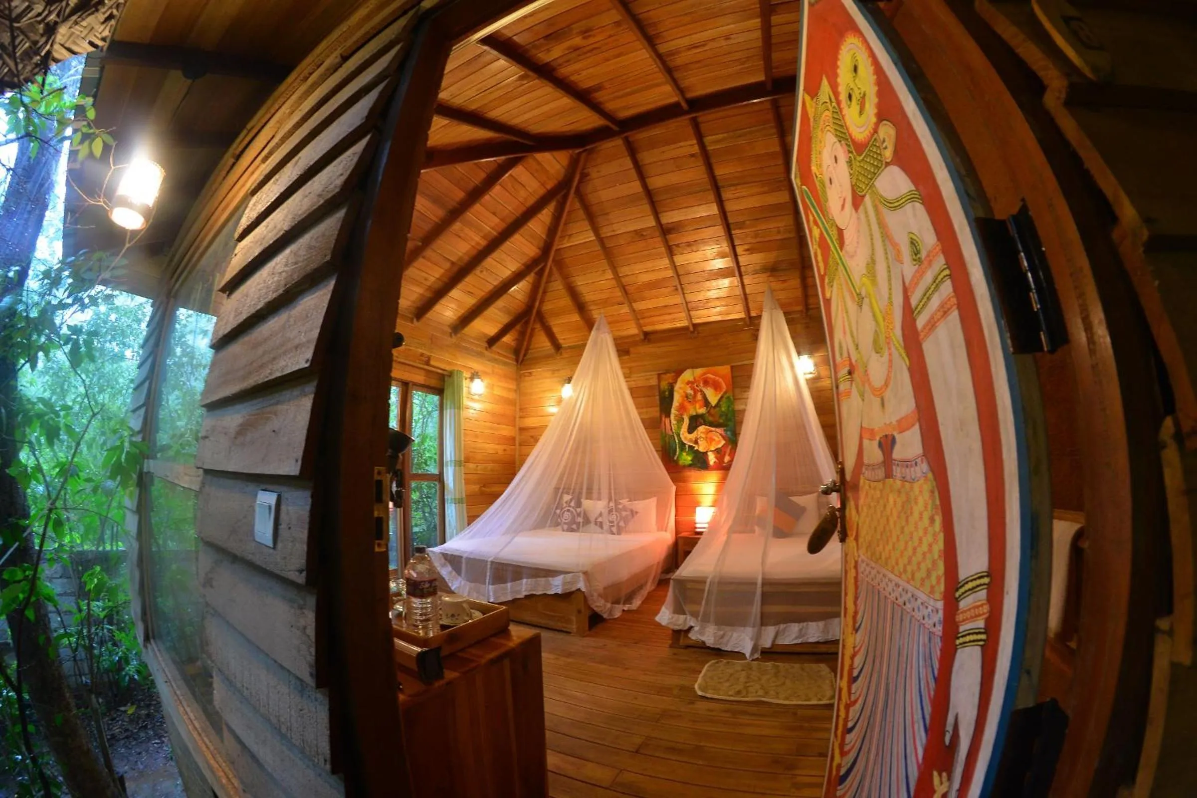 Bedroom, Bed in Habarana Tree house Mutu village