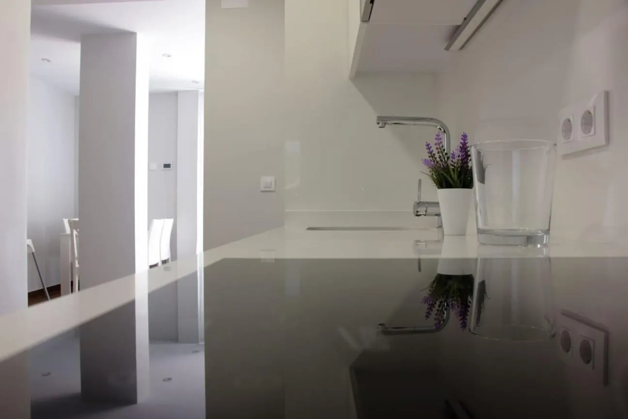 Kitchen or kitchenette in Mirador Ría de Aldán Apartamentos