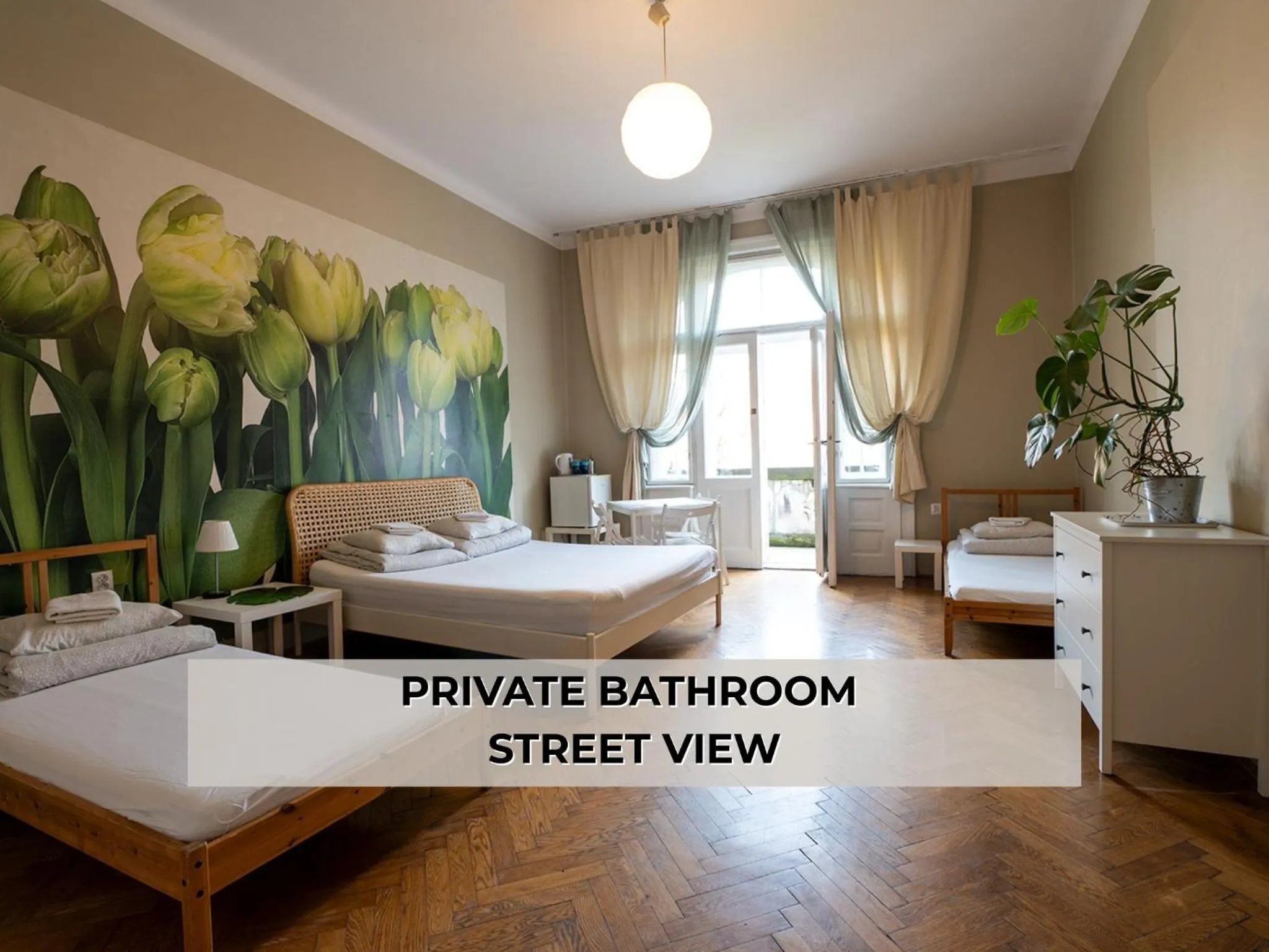 Bed in Trzy Kafki Private Rooms