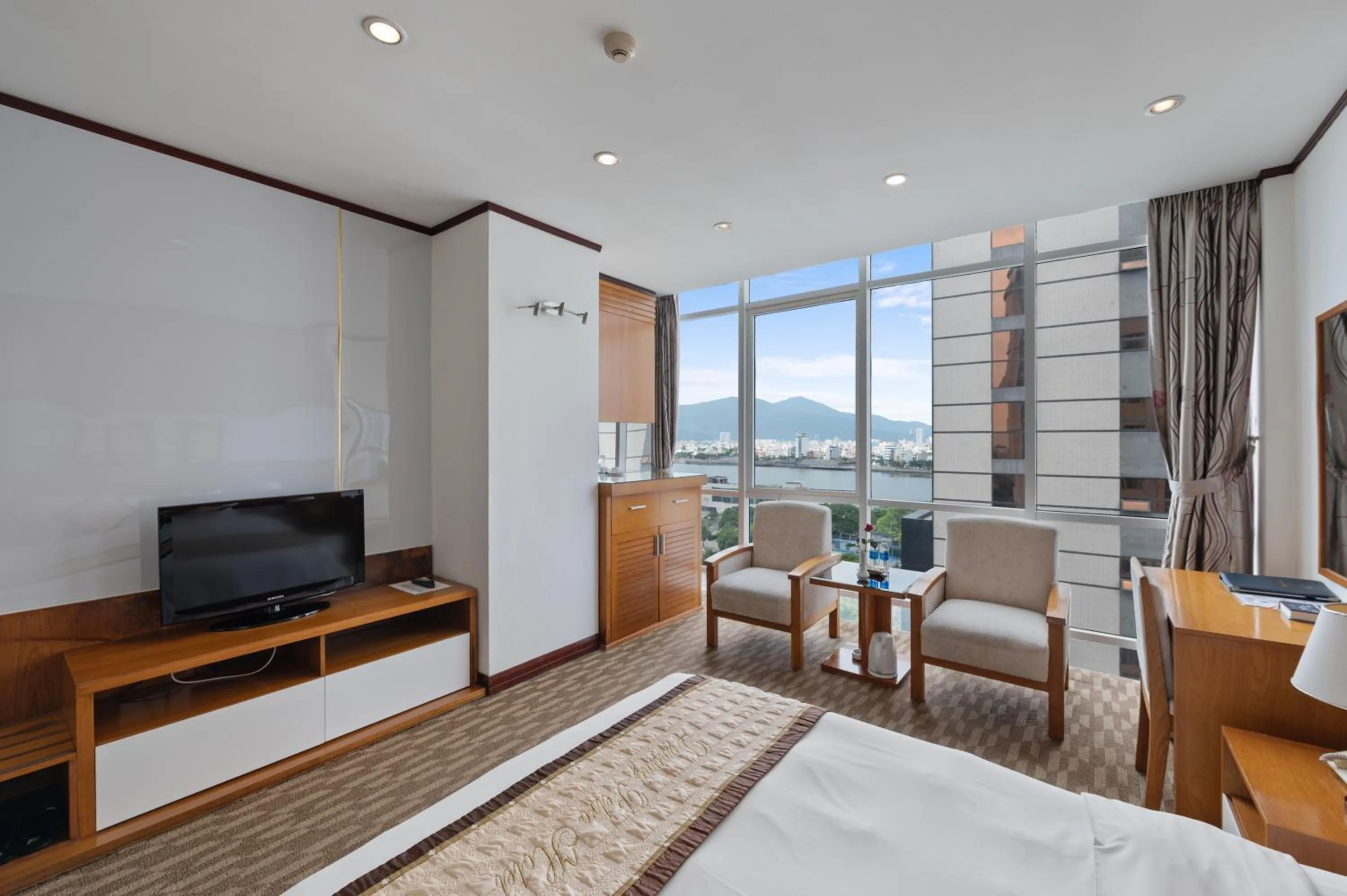 View (from property/room), Bed in Danang Petro Hotel