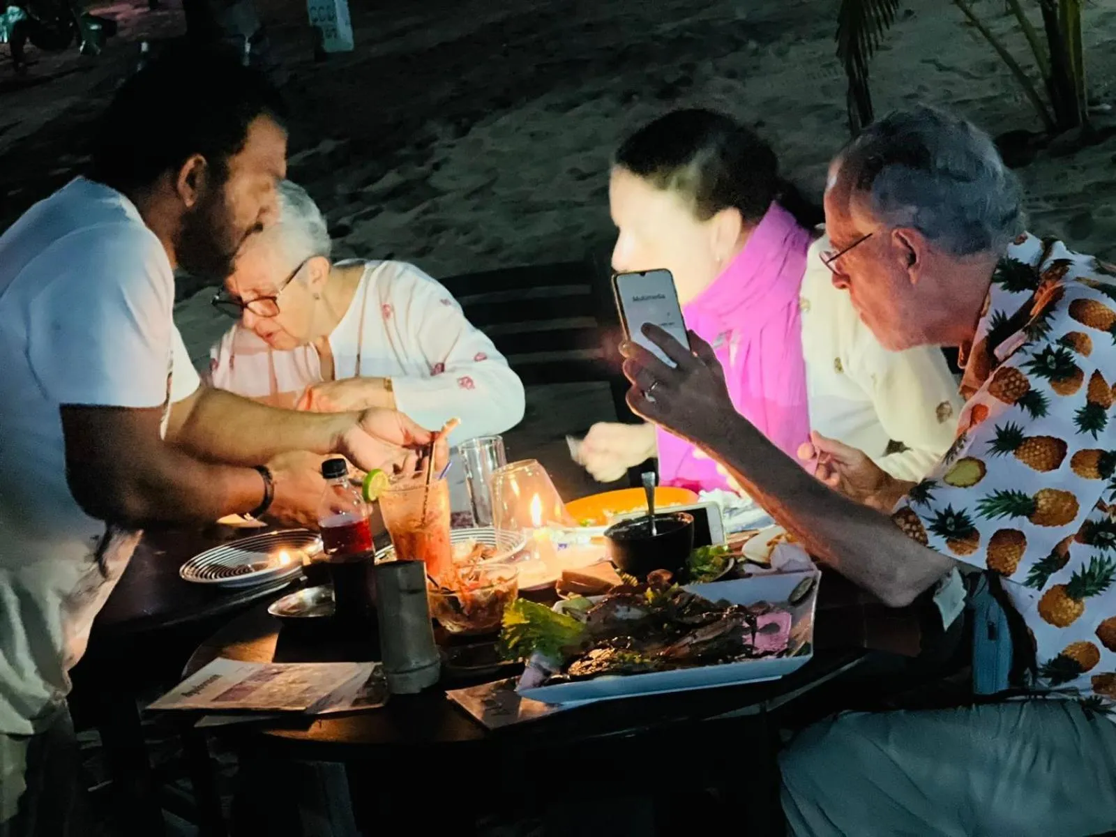 Dinner in Frangipani Beach Villa