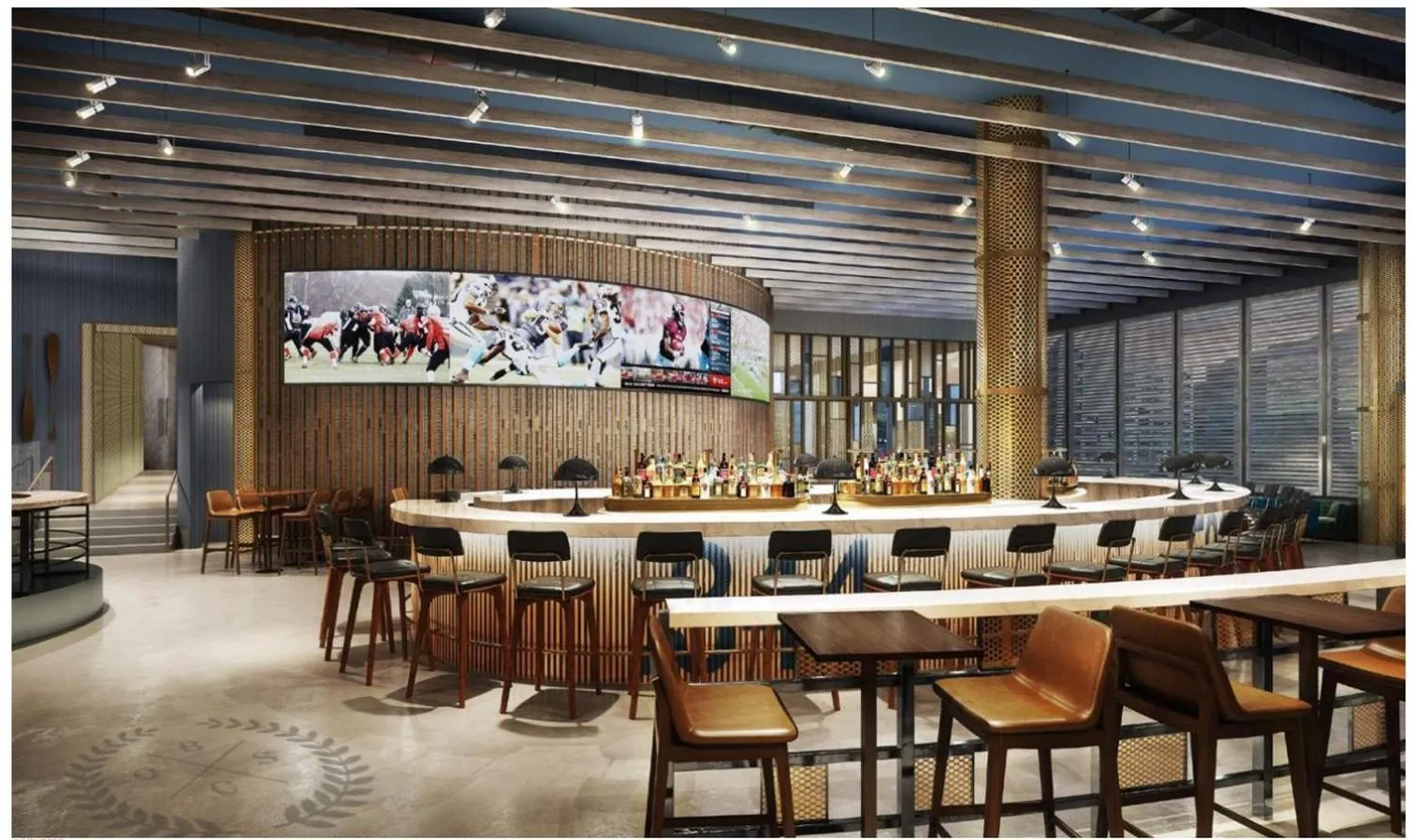 Evening entertainment in Omni Boston Hotel at the Seaport