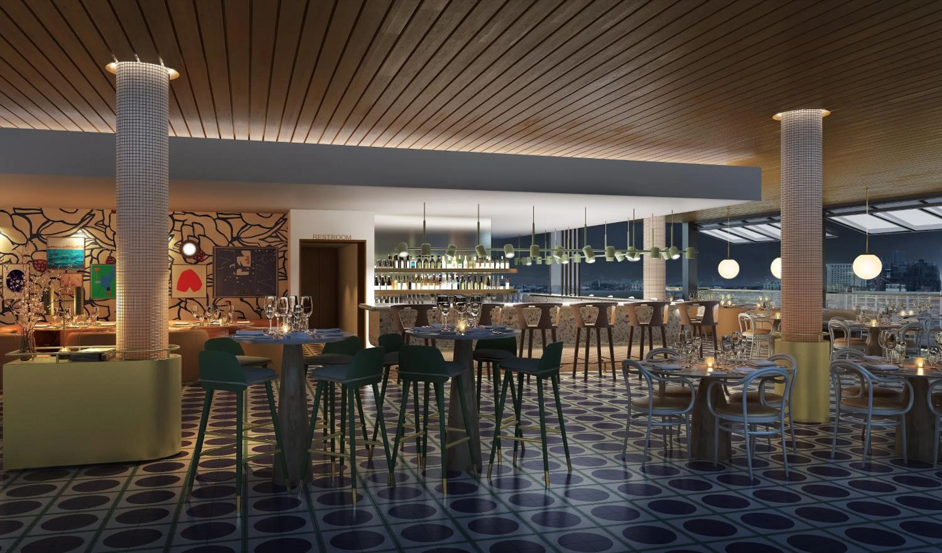 Swimming pool in Omni Boston Hotel at the Seaport