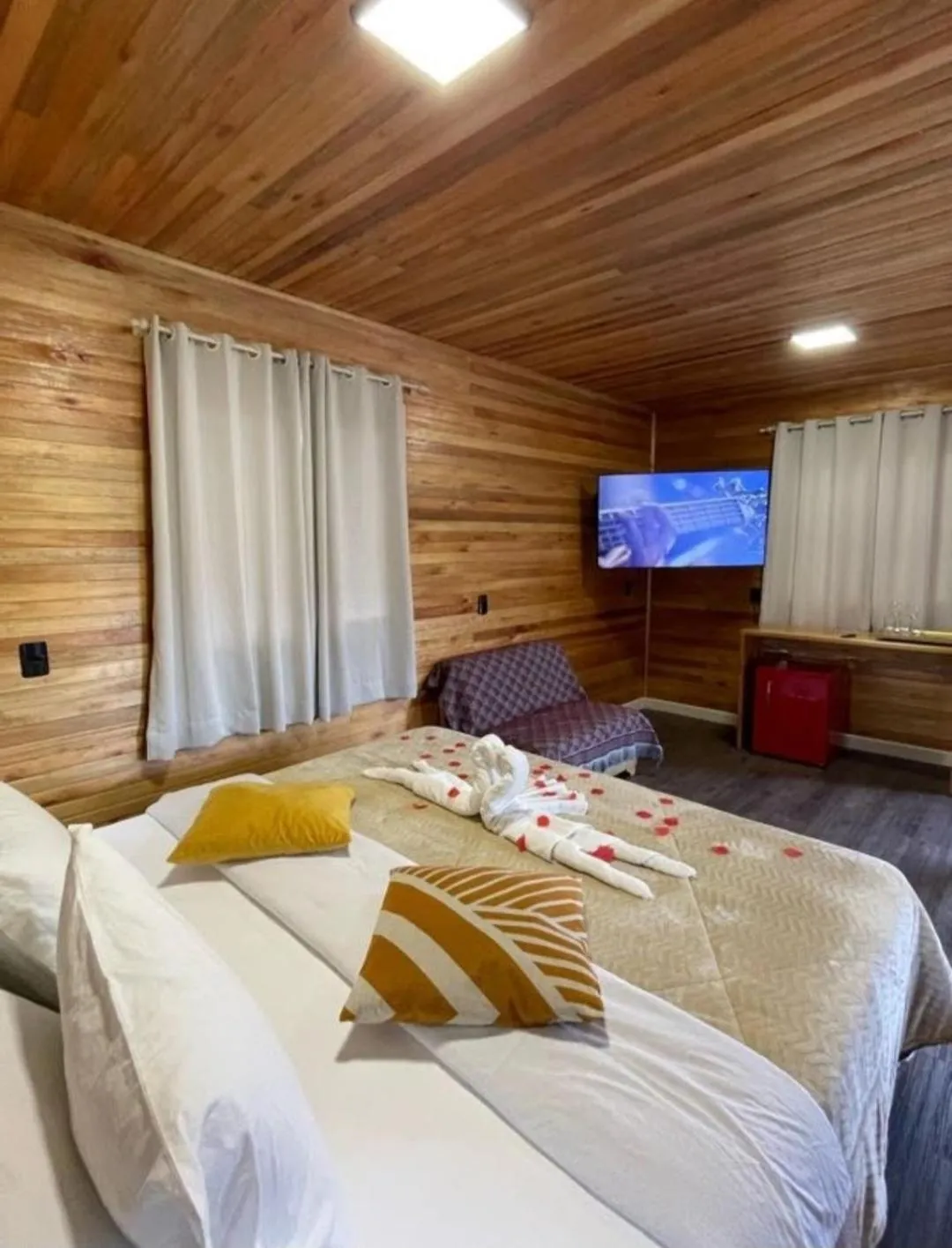 Bed in Pousada Kaluana