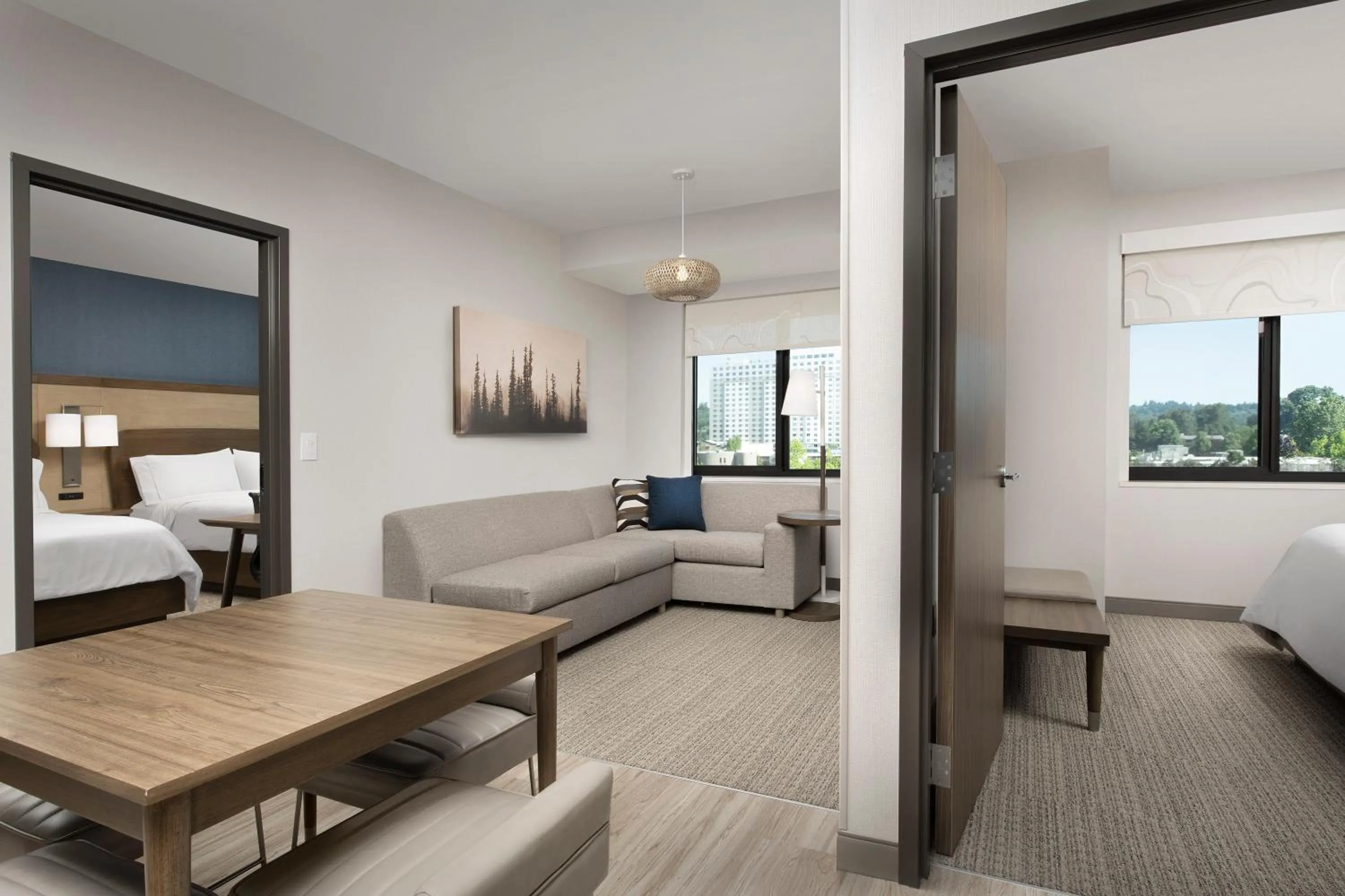 Living room, Bed in Element Seattle Sea-Tac Airport