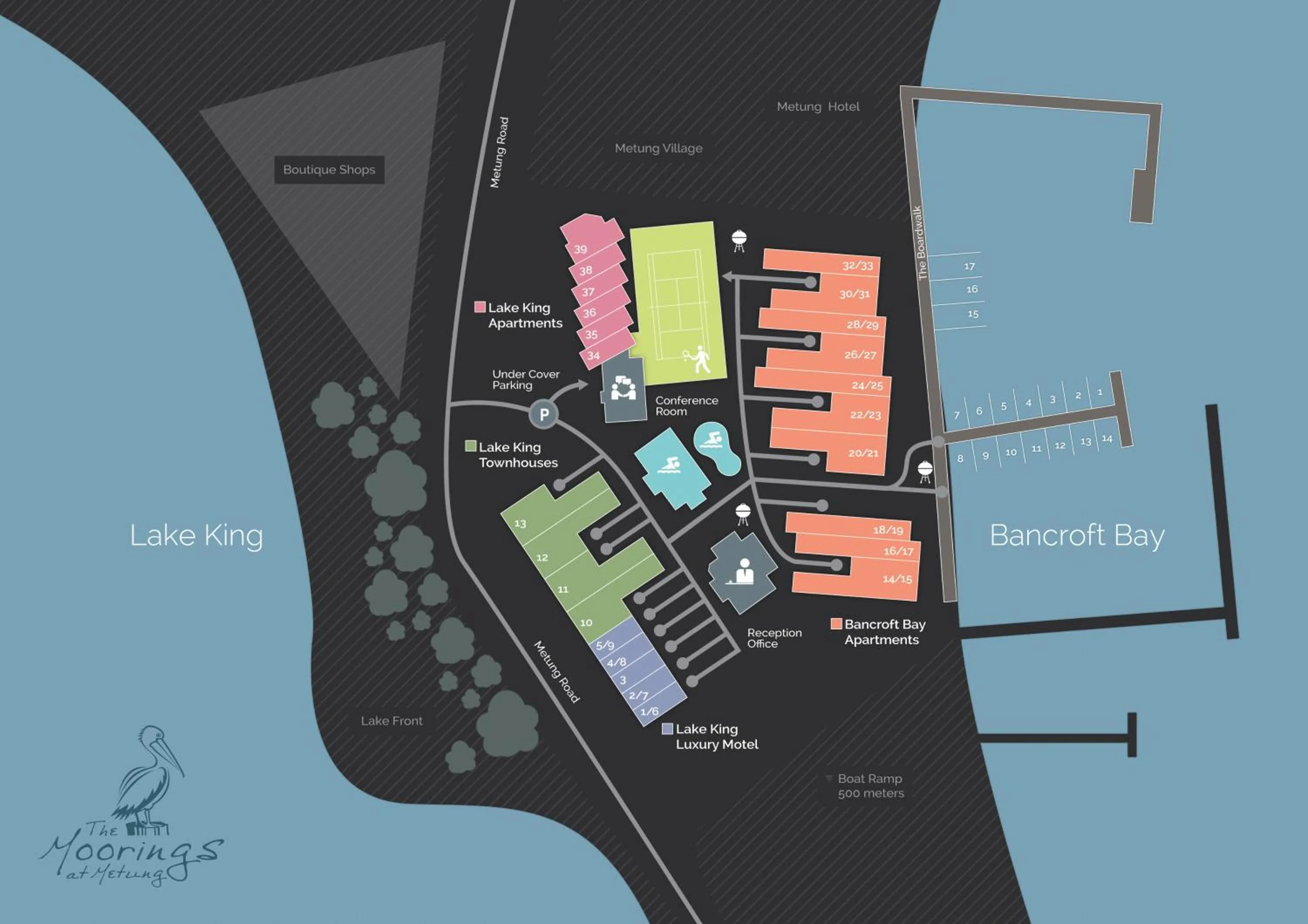 Bird's eye view in The Moorings at Metung