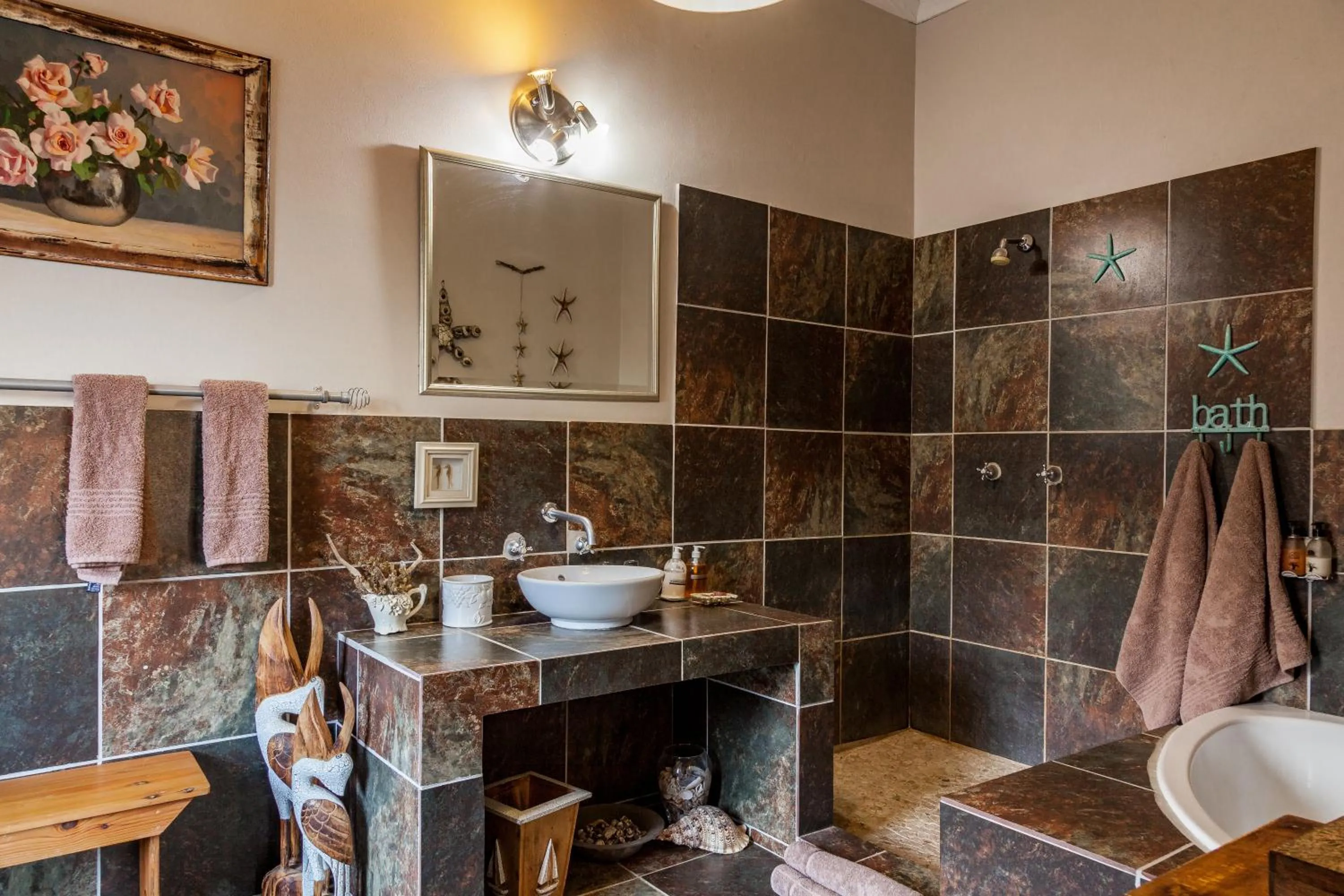 Shower in Karoo View Cottages