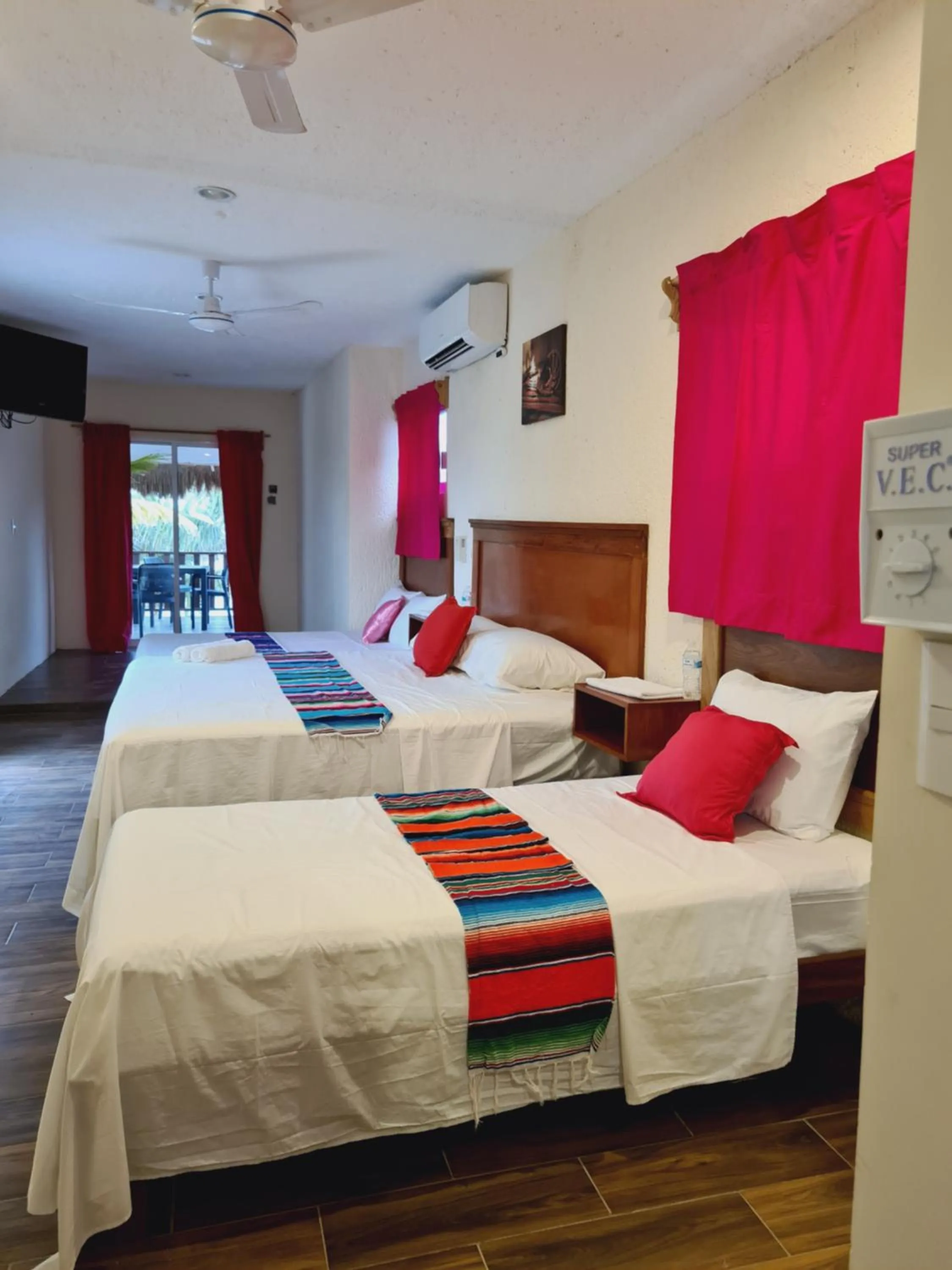 Bed in Hotel Machos Mahahual