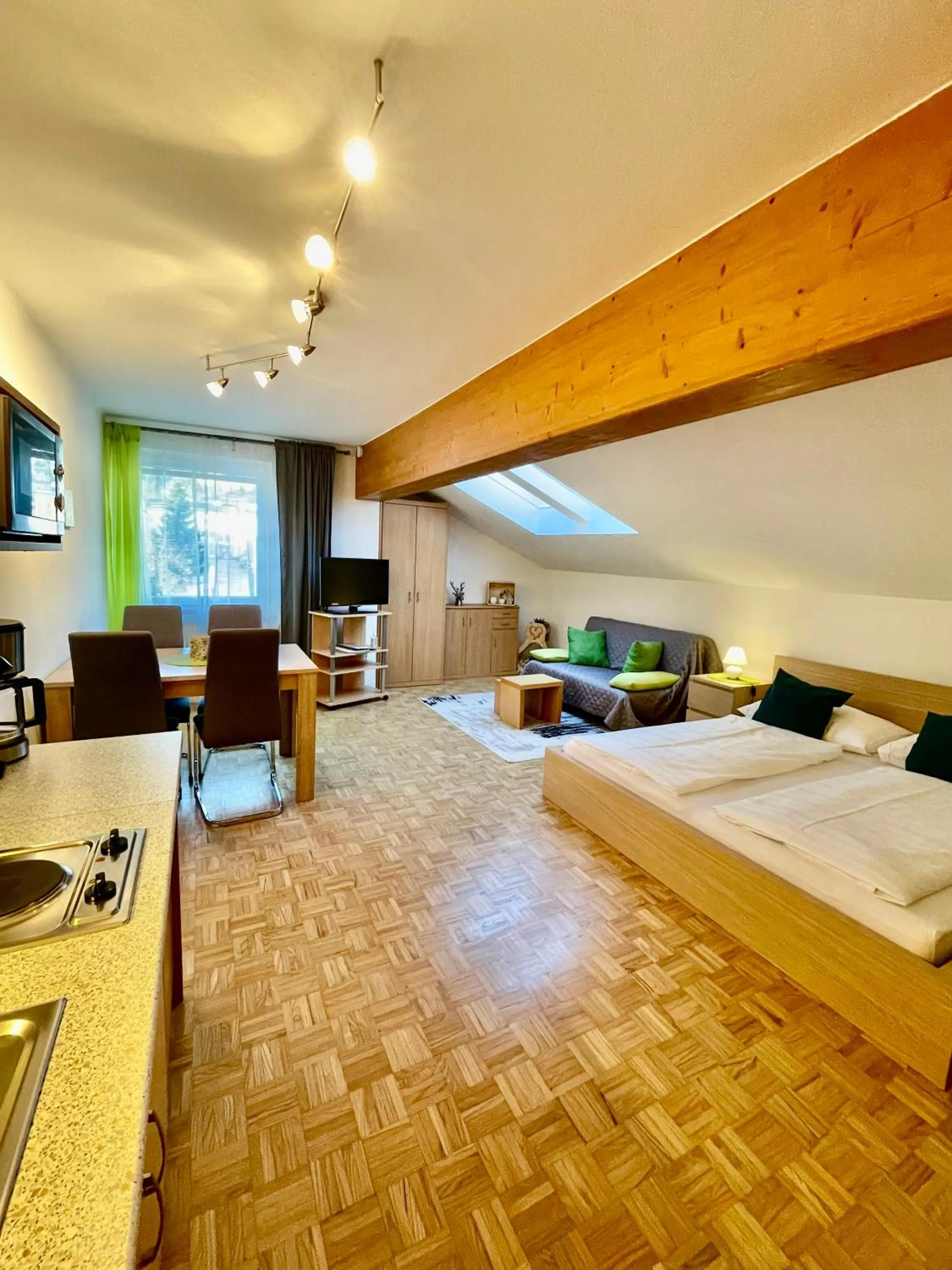 Living room, Bed in Apartment Ladinger