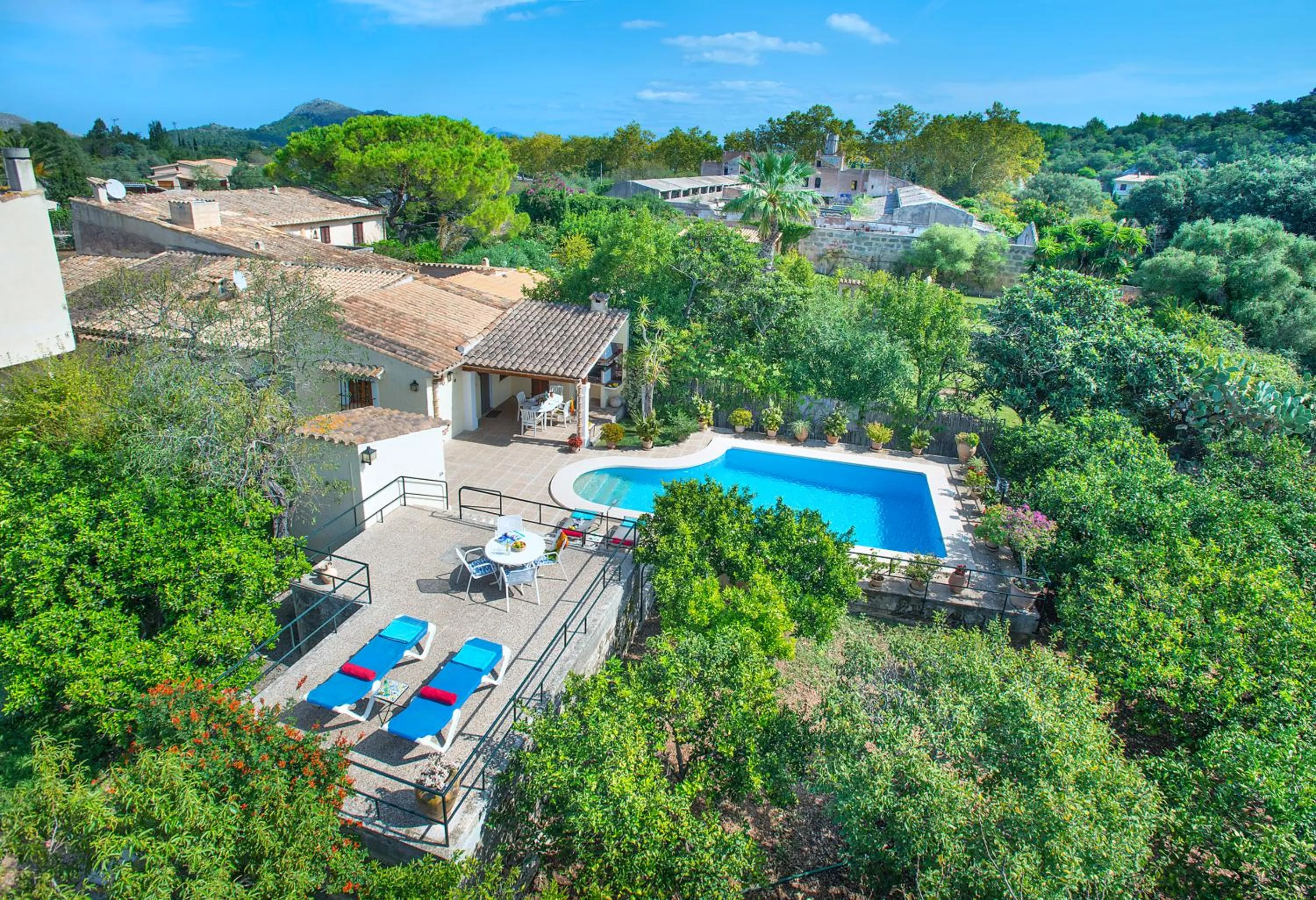 Bird's eye view in Owl Booking Villa Mateu - 5 Min Walk to the Old Town