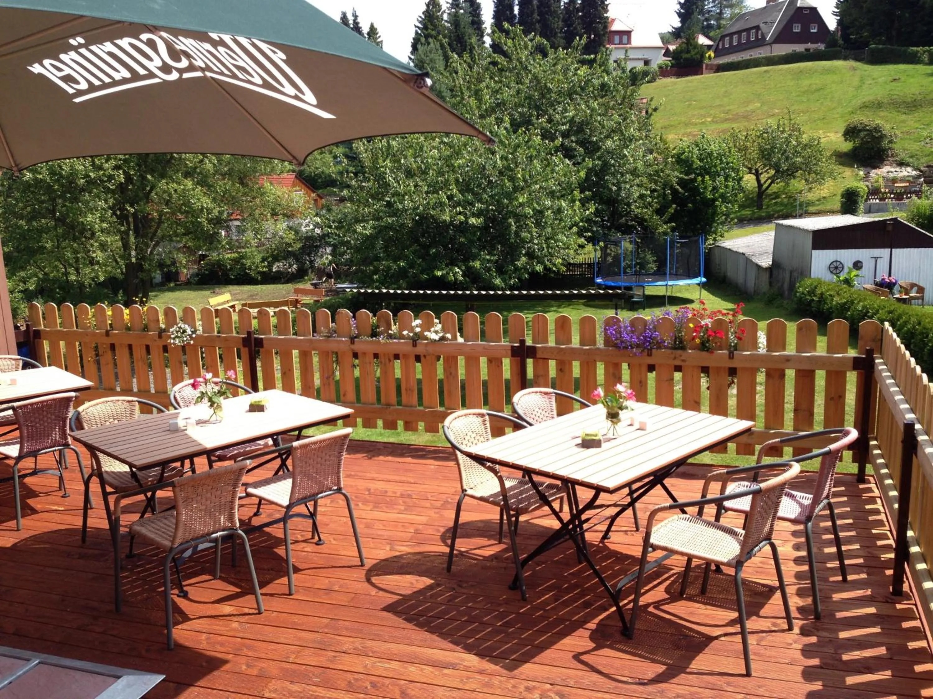Garden view in Pension Immergrün