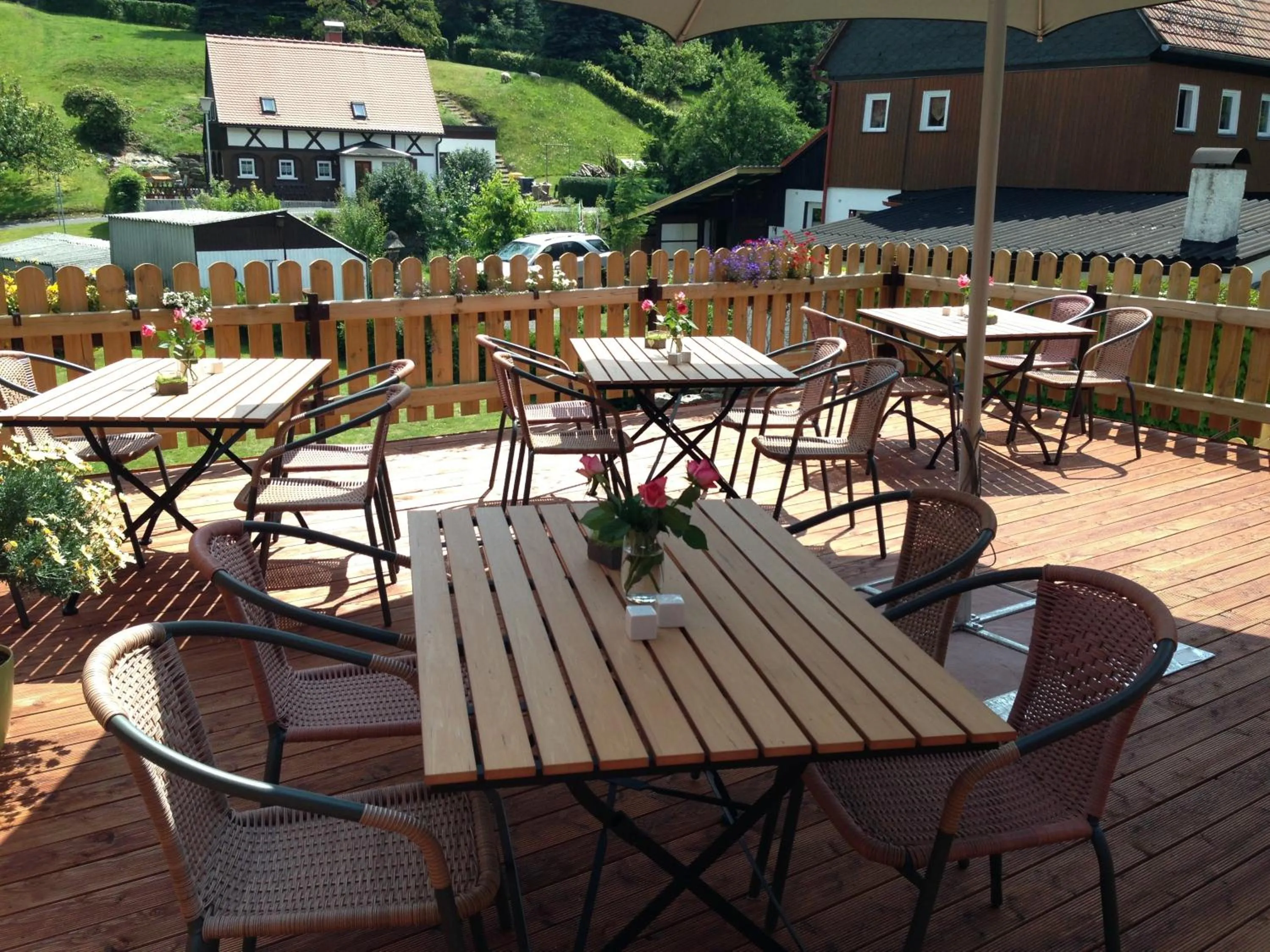 Garden view in Pension Immergrün