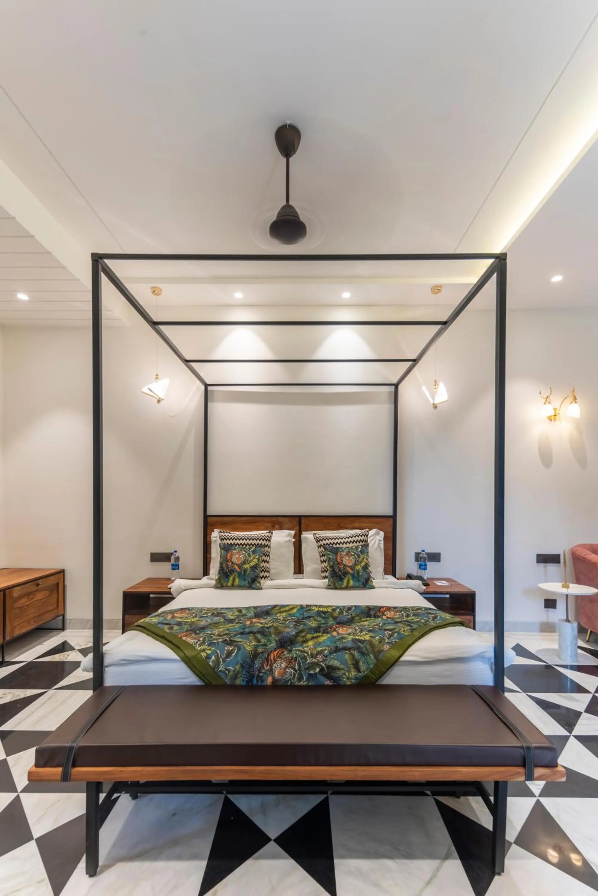 Bed in Vanaashrya Resort and Spa Sariska