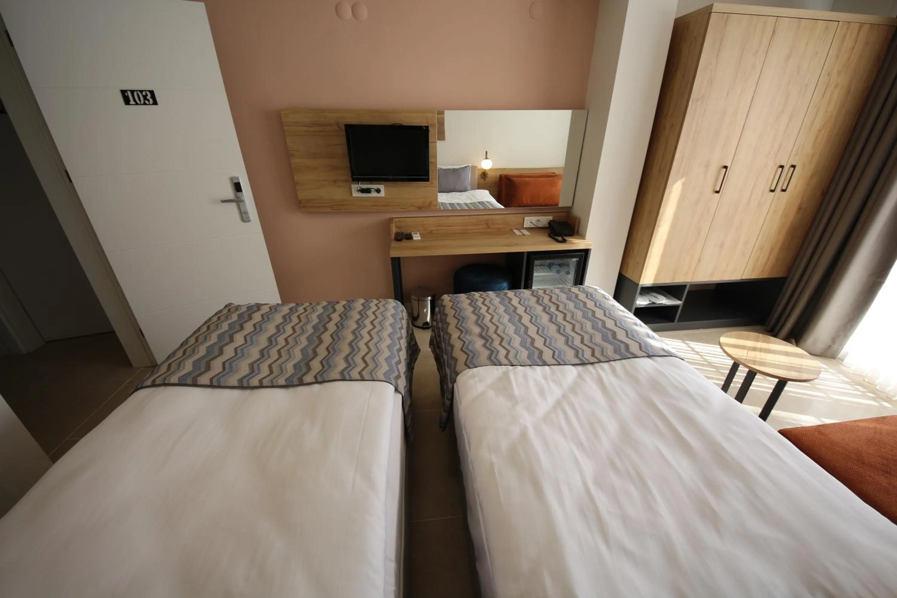 Bed in SPİLOS GÜMÜLDÜR HOTEL
