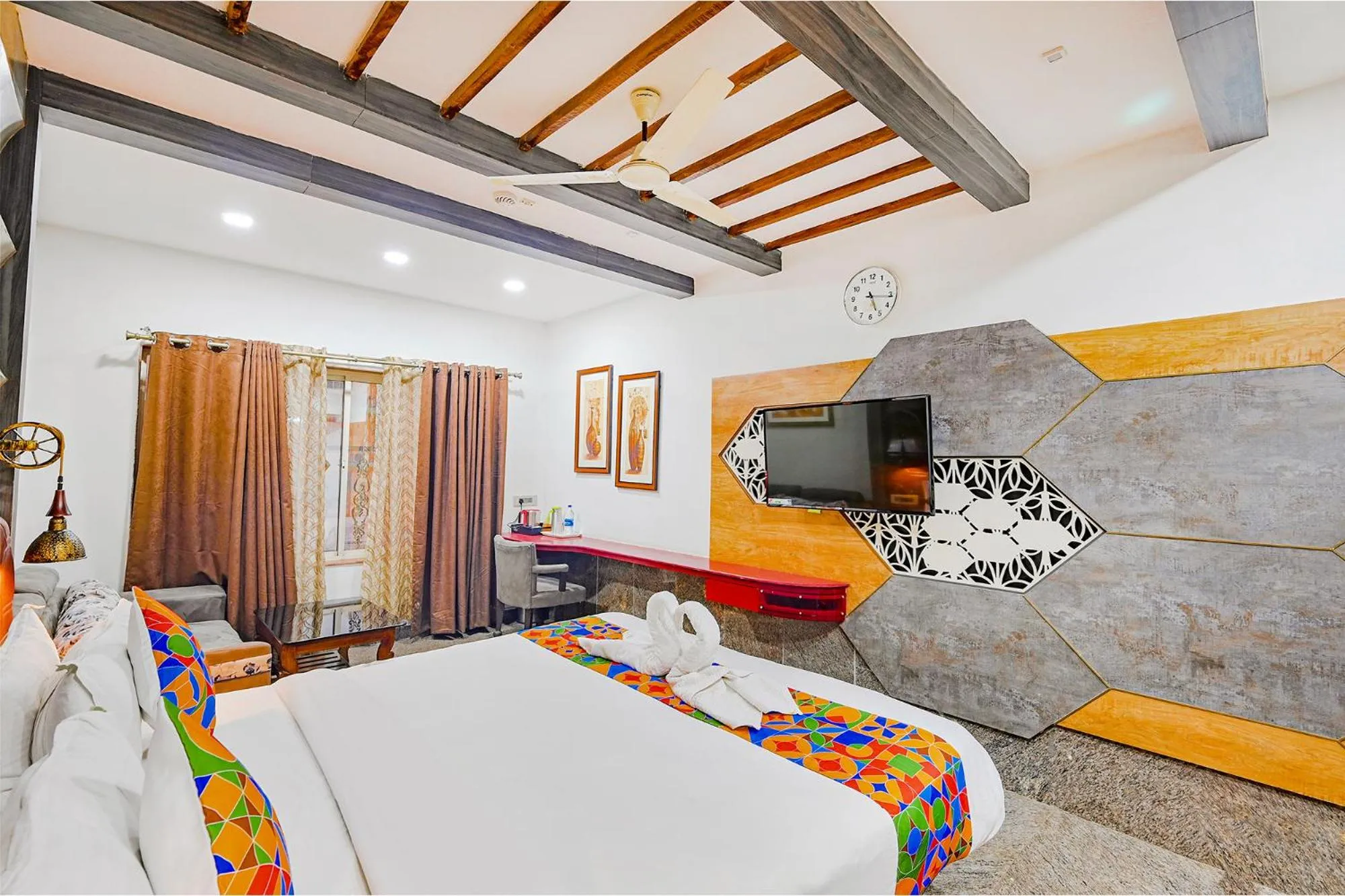 TV and multimedia, Bed in FabHotel Prime Middleton - Nr Niladri Vihar Square