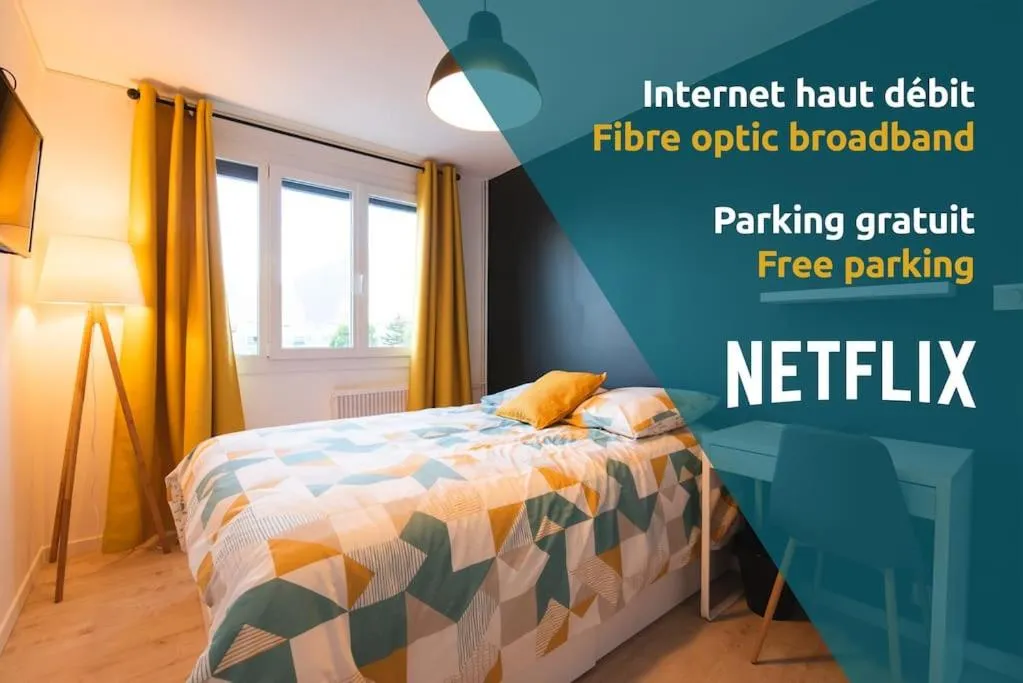 Bed in Les chambres du Vercors - Parking Free Fibre Netflix