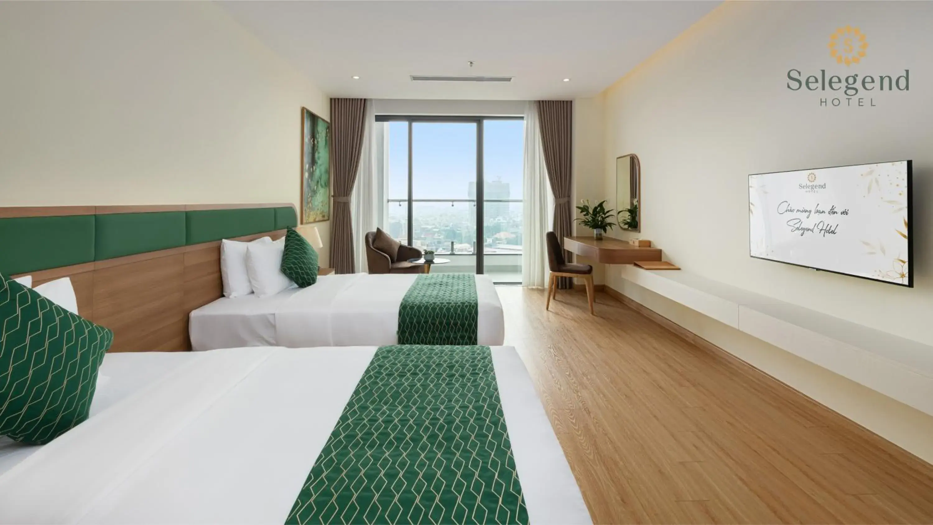 Twin Room with Balcony in Selegend Hotel Thái Bình Twin Room with Balcony in Selegend Hotel Thái Bình