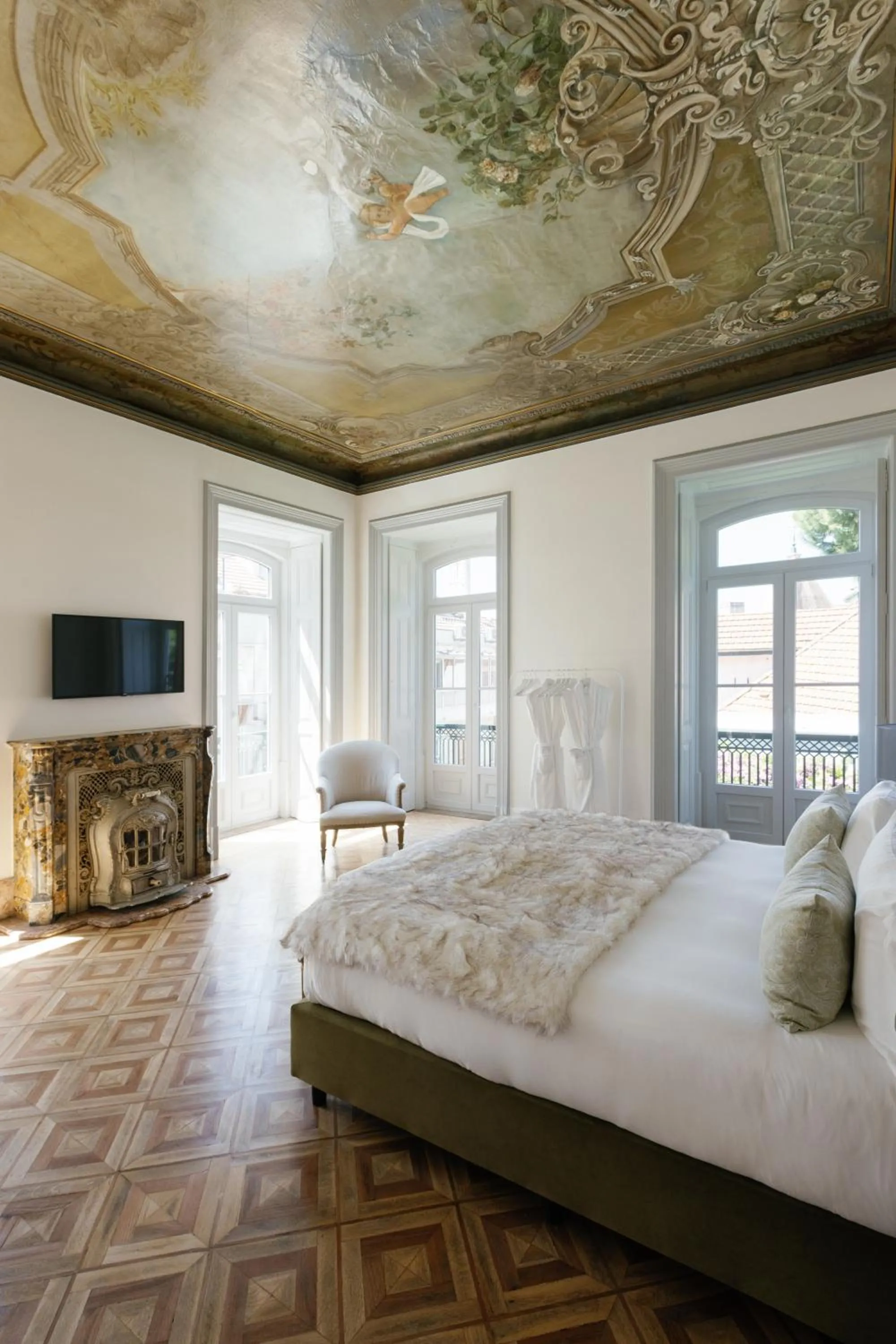 Bed in Palácio do Visconde - The Coffee Experience