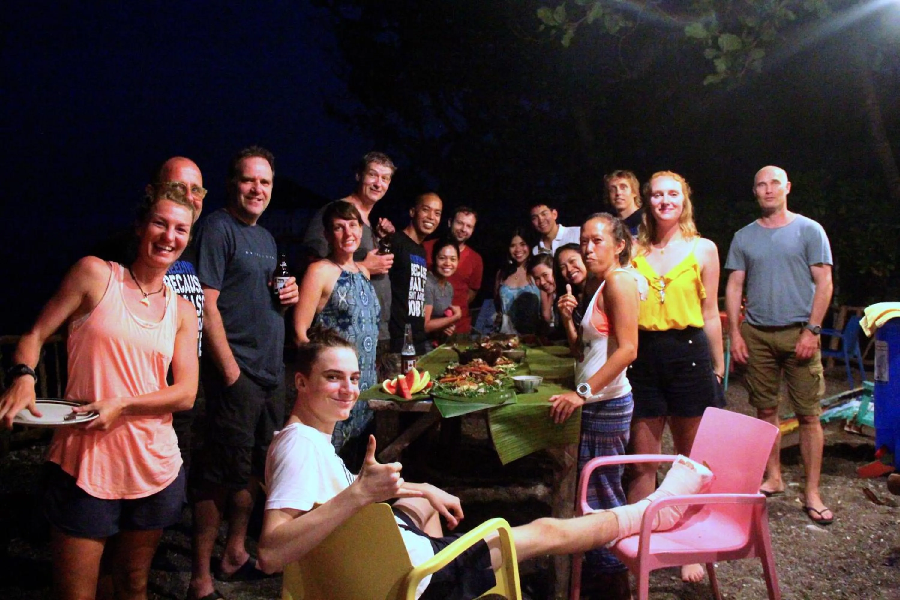 group of guests in Kurma Eco Beach Lodge