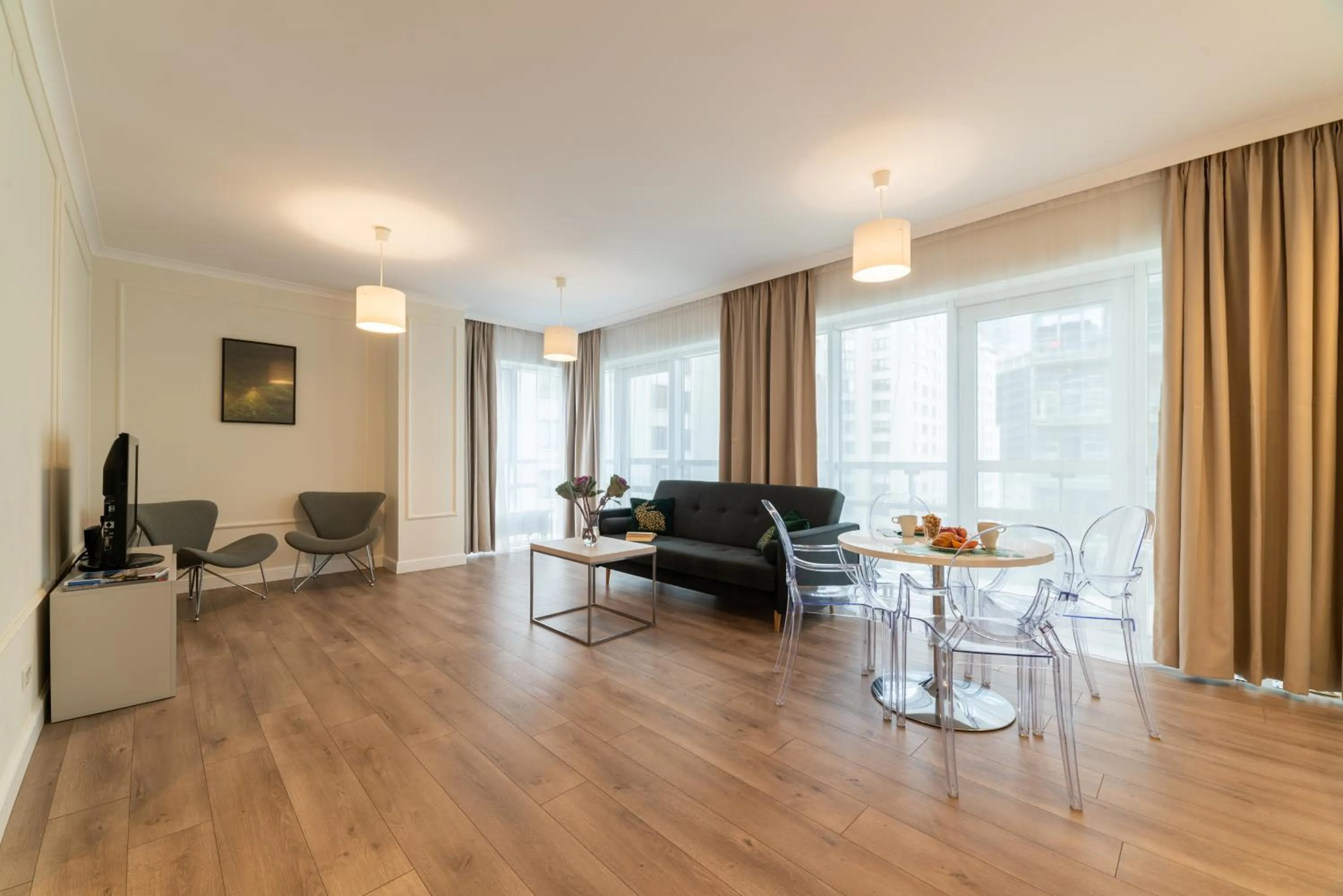 Living room in Platinum Towers Central Apartments