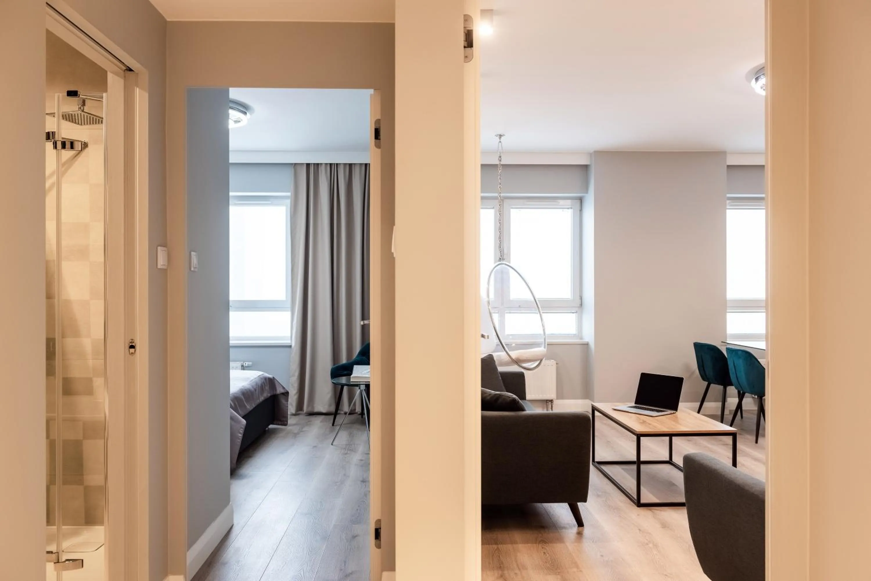 Seating area in Platinum Towers Central Apartments