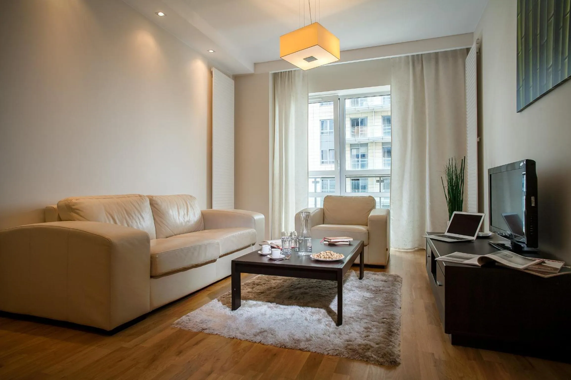 Seating area in Platinum Towers Central Apartments