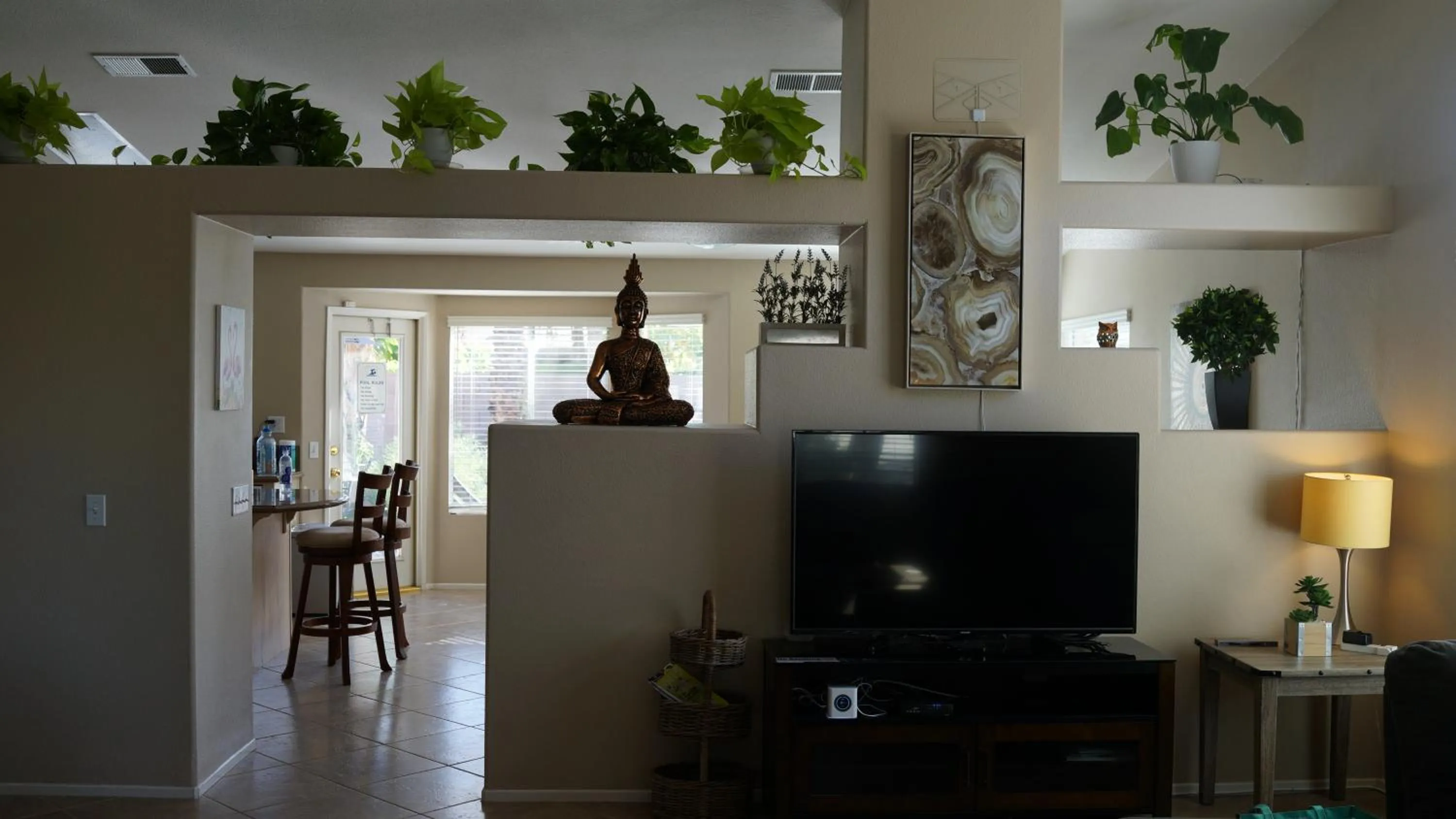 Living room in 3 bedroom house with Private Pool, Spa&Golf Course!