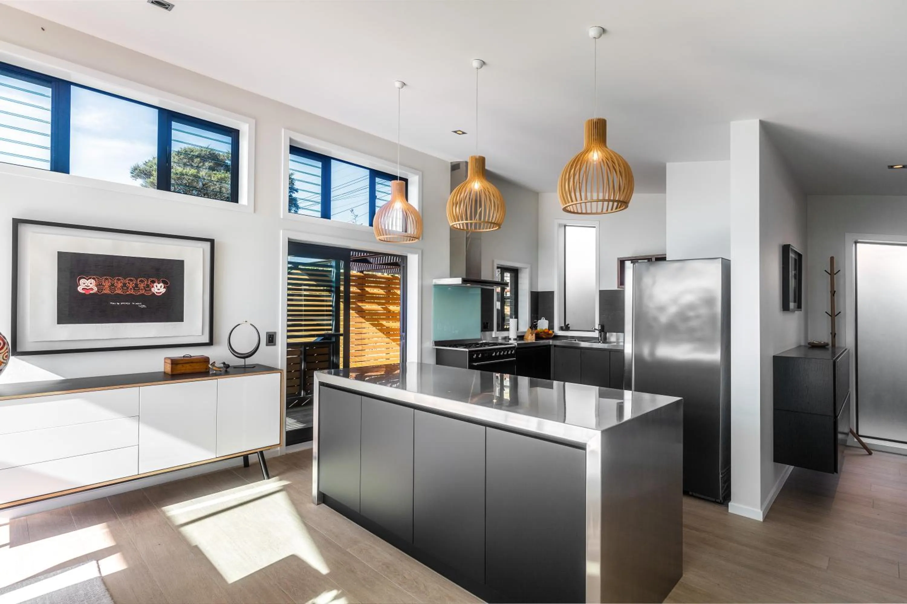 Kitchen or kitchenette in Taonga with Sea Views by Waiheke Unlimited