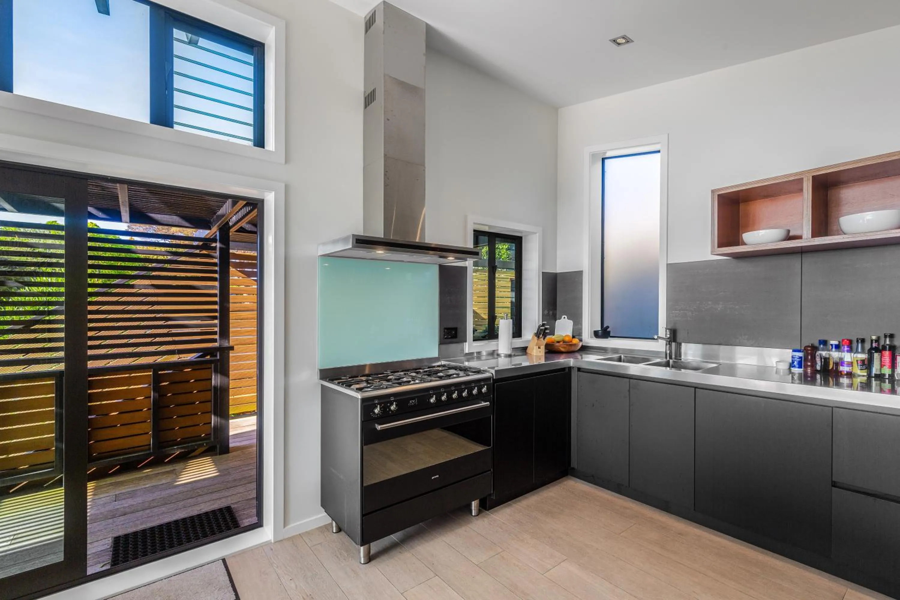 Kitchen or kitchenette in Taonga with Sea Views by Waiheke Unlimited