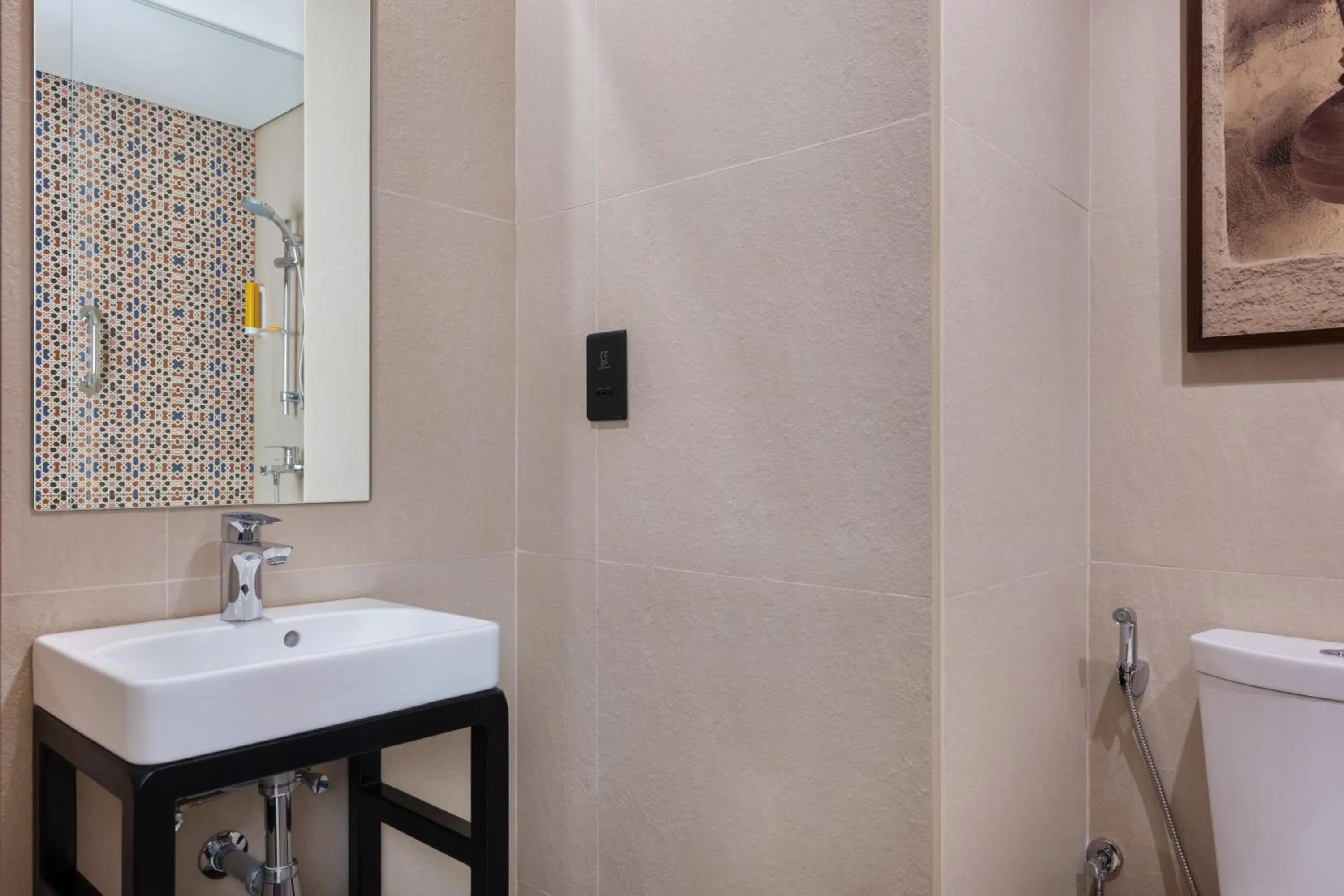 Bathroom in ibis Styles Dubai Gold District