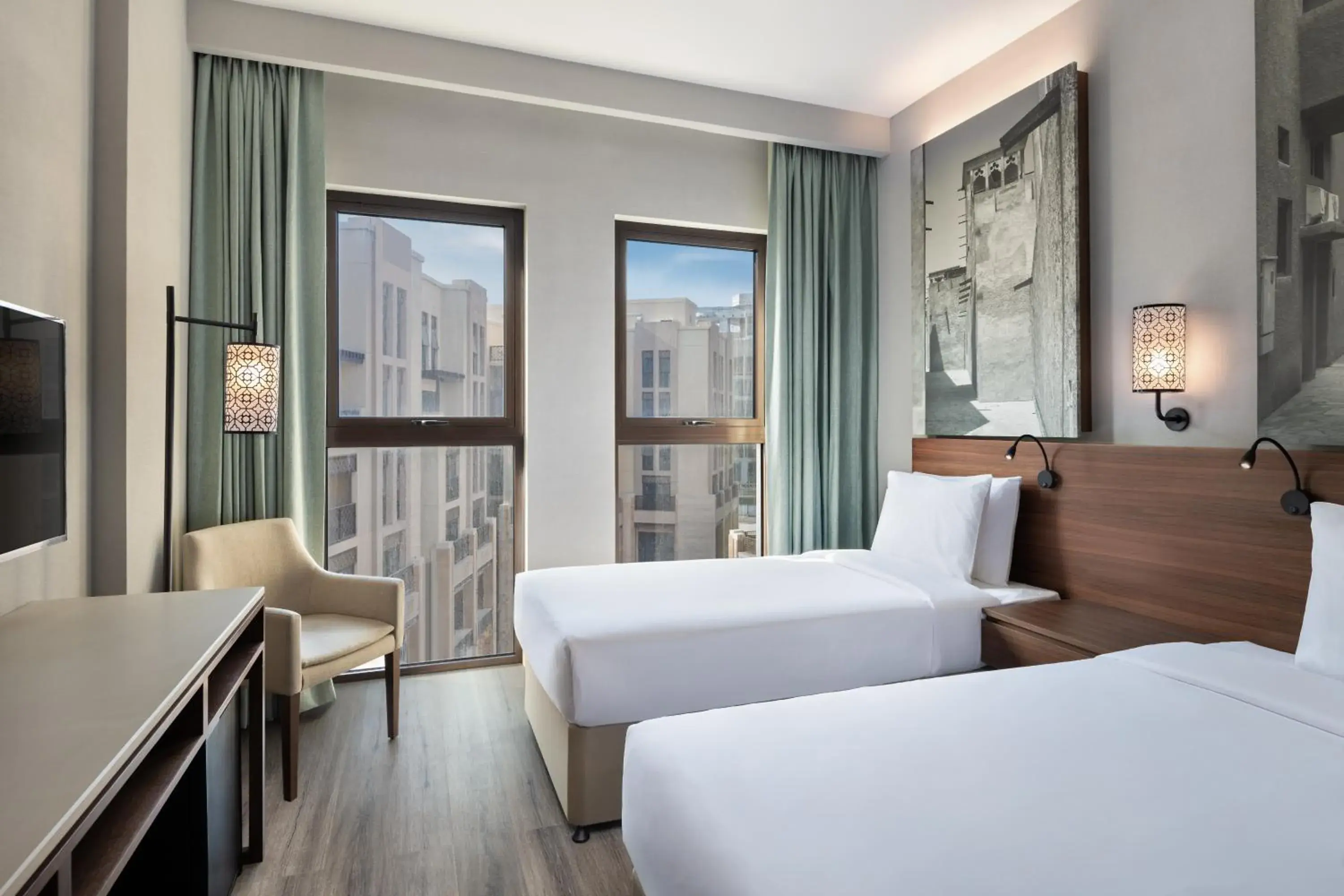 Superior Twin Room with Plaza View in ibis Styles Dubai Gold District Superior Twin Room with Plaza View in ibis Styles Dubai Gold District