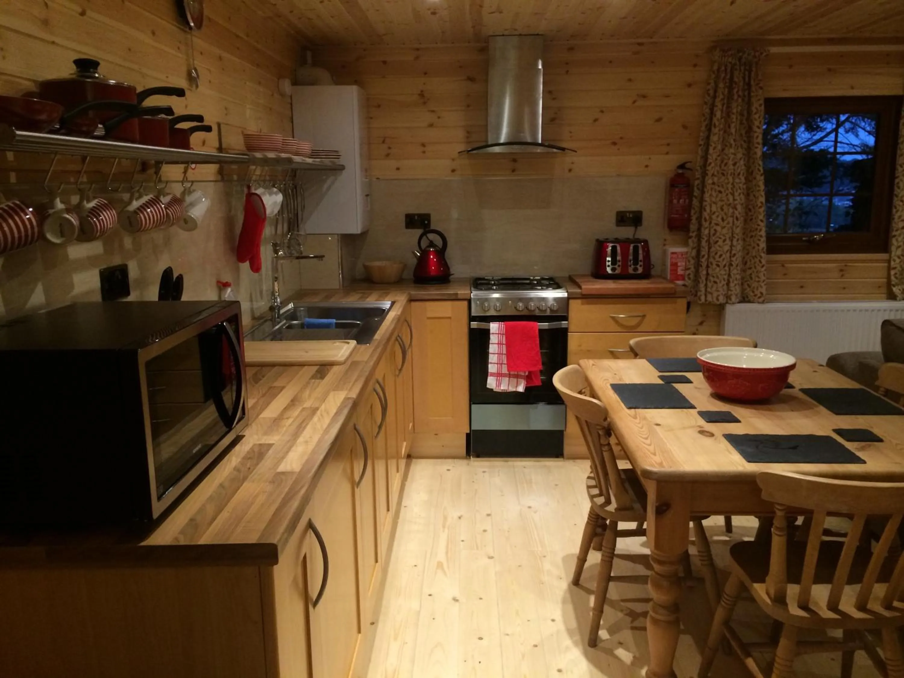 Dining area in Orme View Lodges