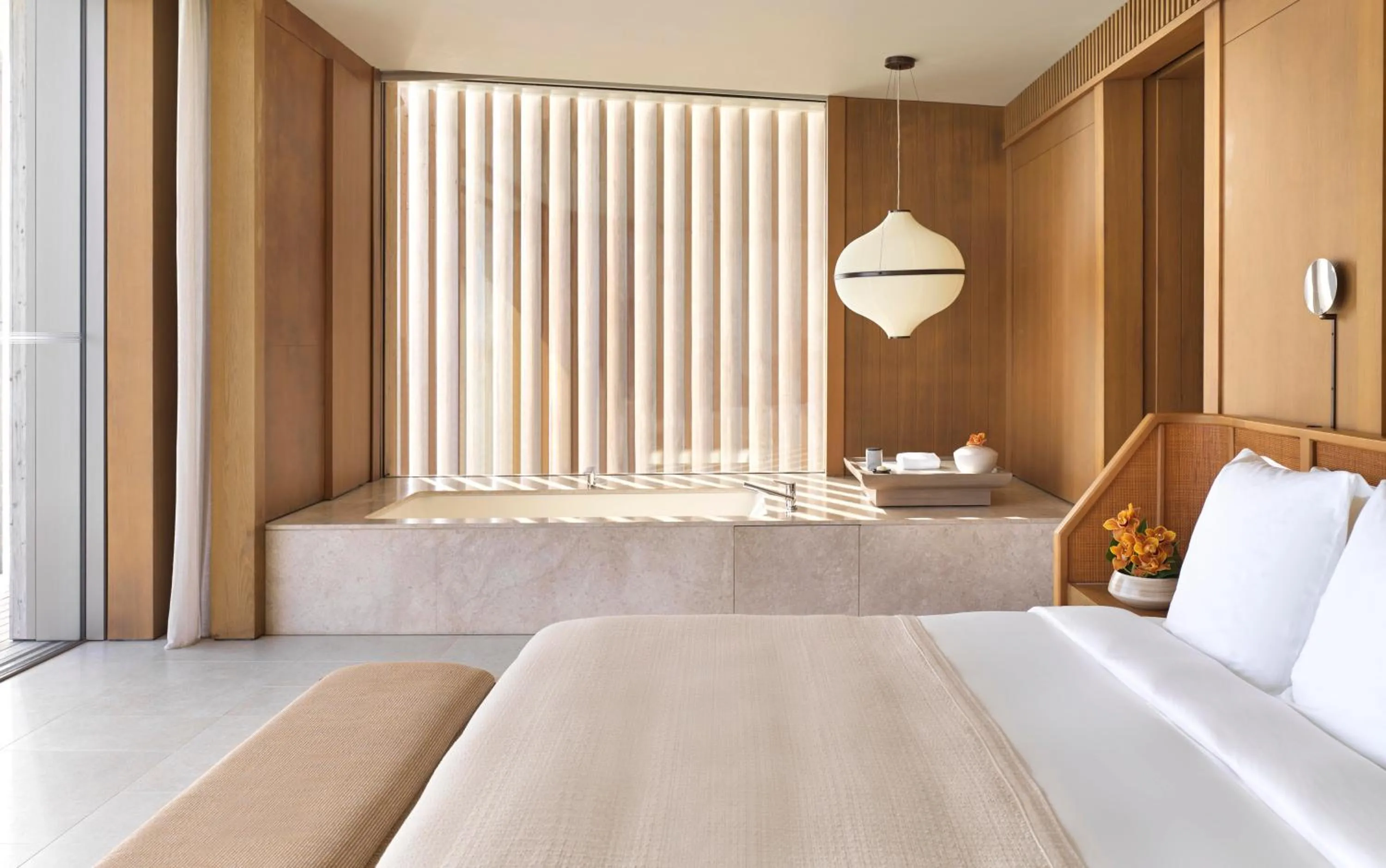 Bathroom, Bed in The Ritz-Carlton Maldives, Fari Islands