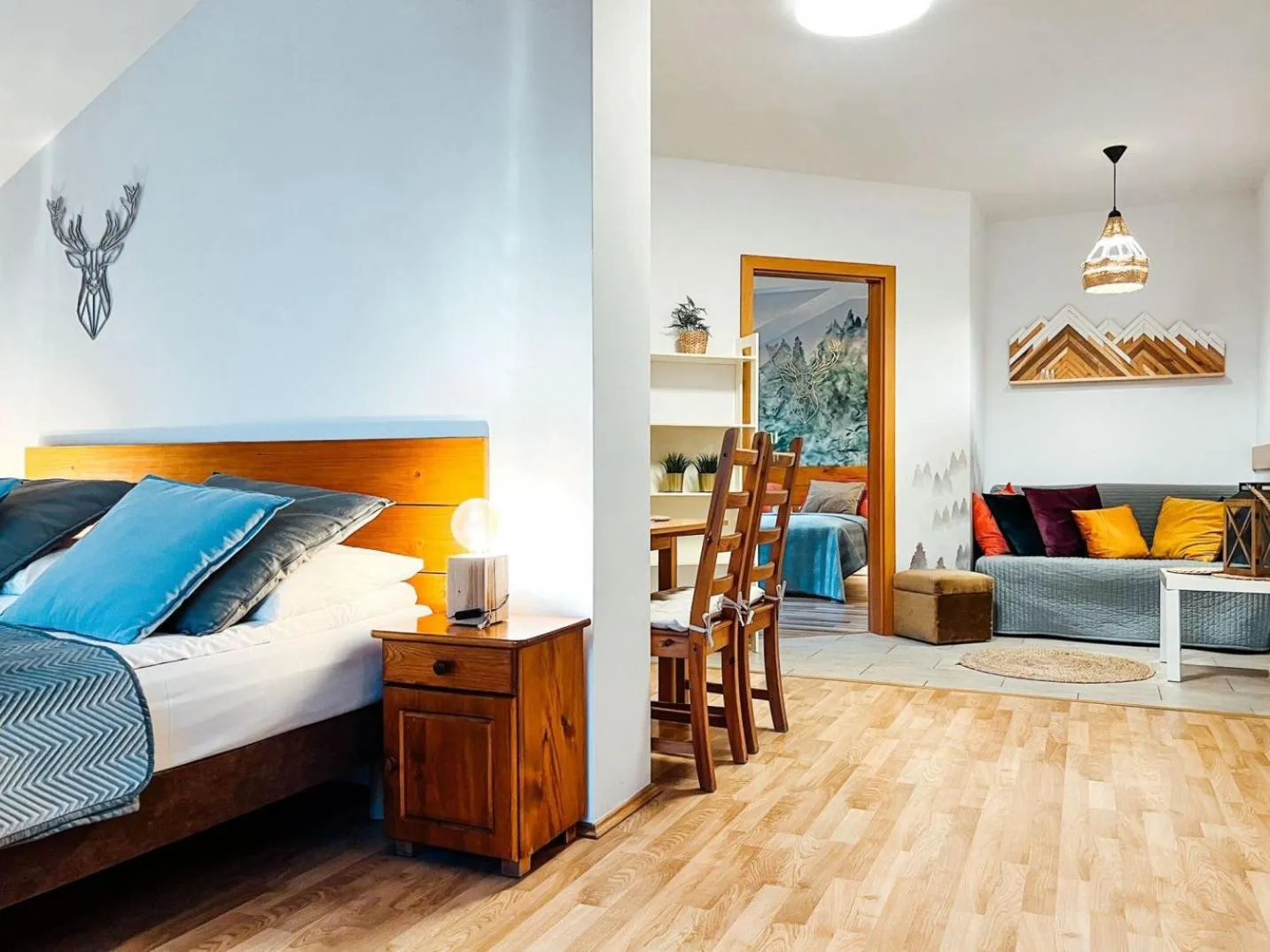 Kitchen or kitchenette, Bed in Przystanek Góry