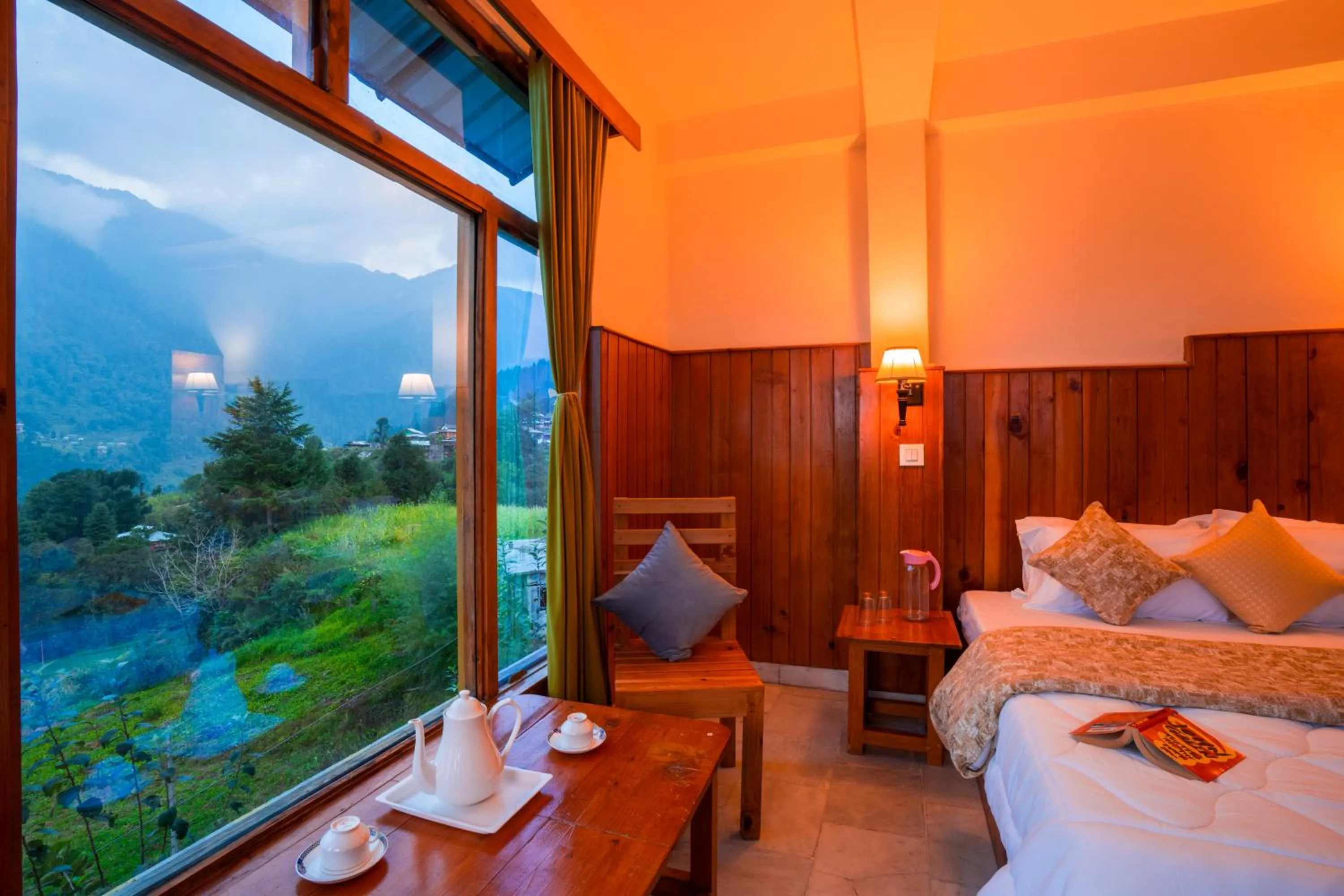 Natural landscape, Bed in Zostel Shangarh, Kullu