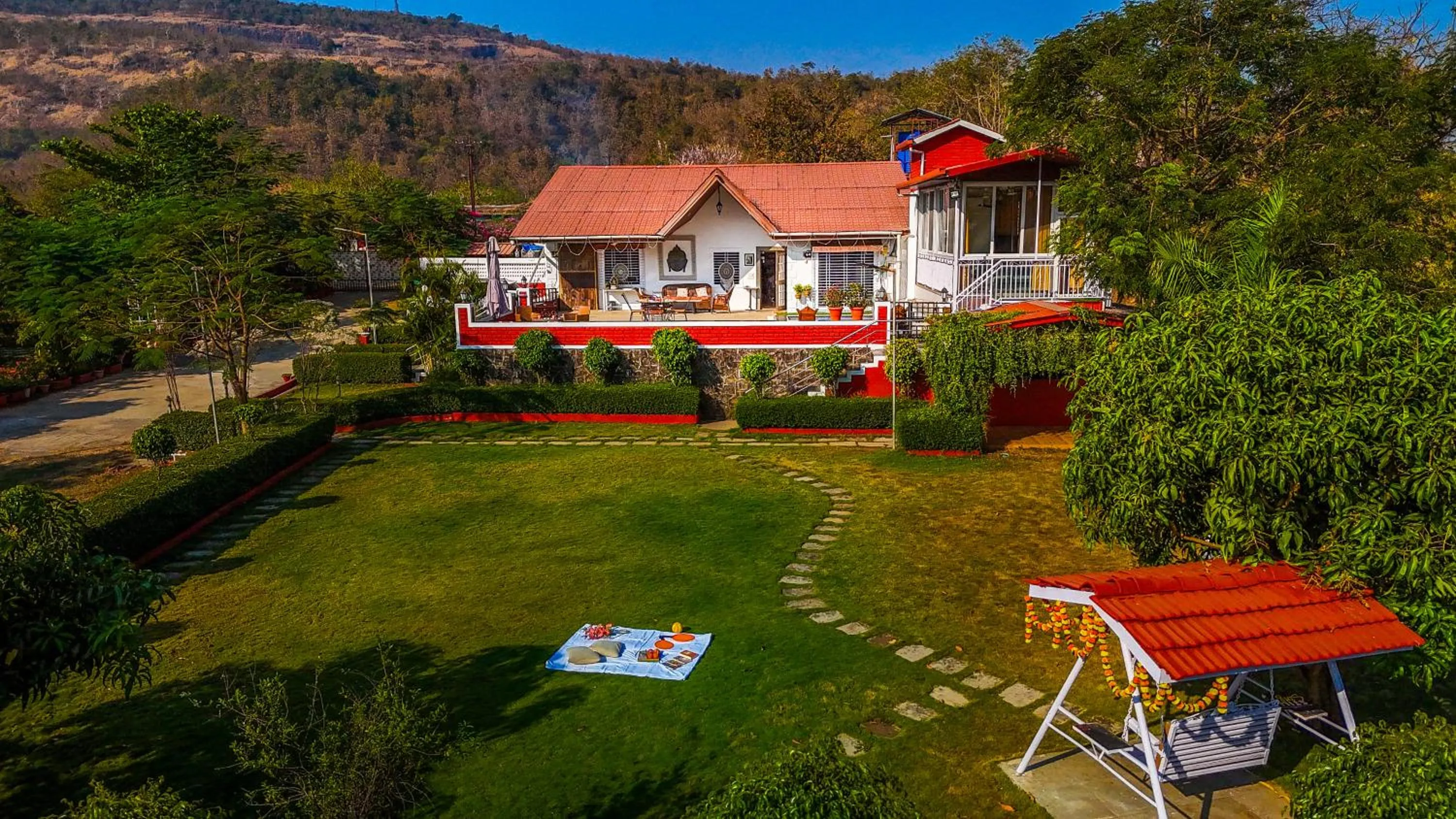 Villa with Private Pool in SaffronStays Olive Greens - Pool, Lawn & Glasshouse Escape