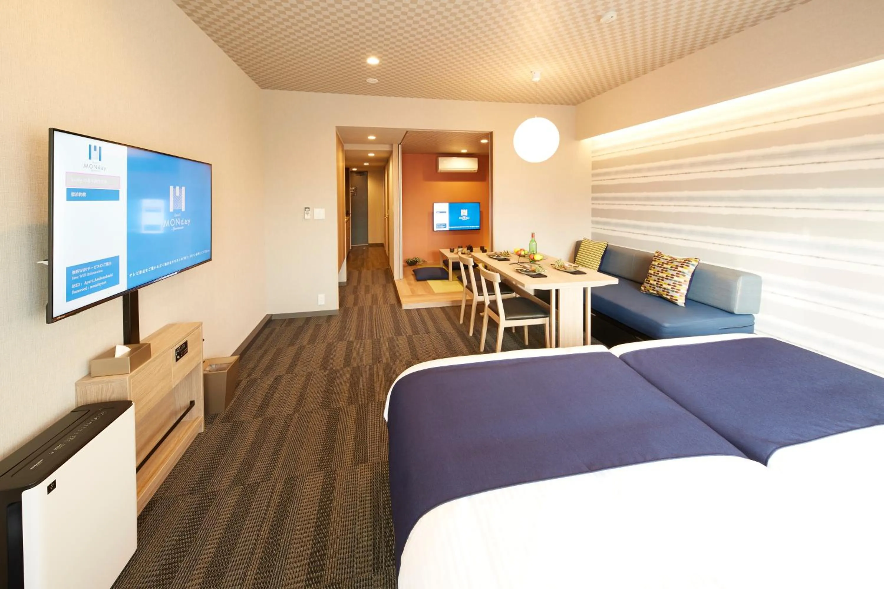 Photo of the whole room, Bed in MONday Apart Premium AKIHABARA ASAKUSABASHI Sta.