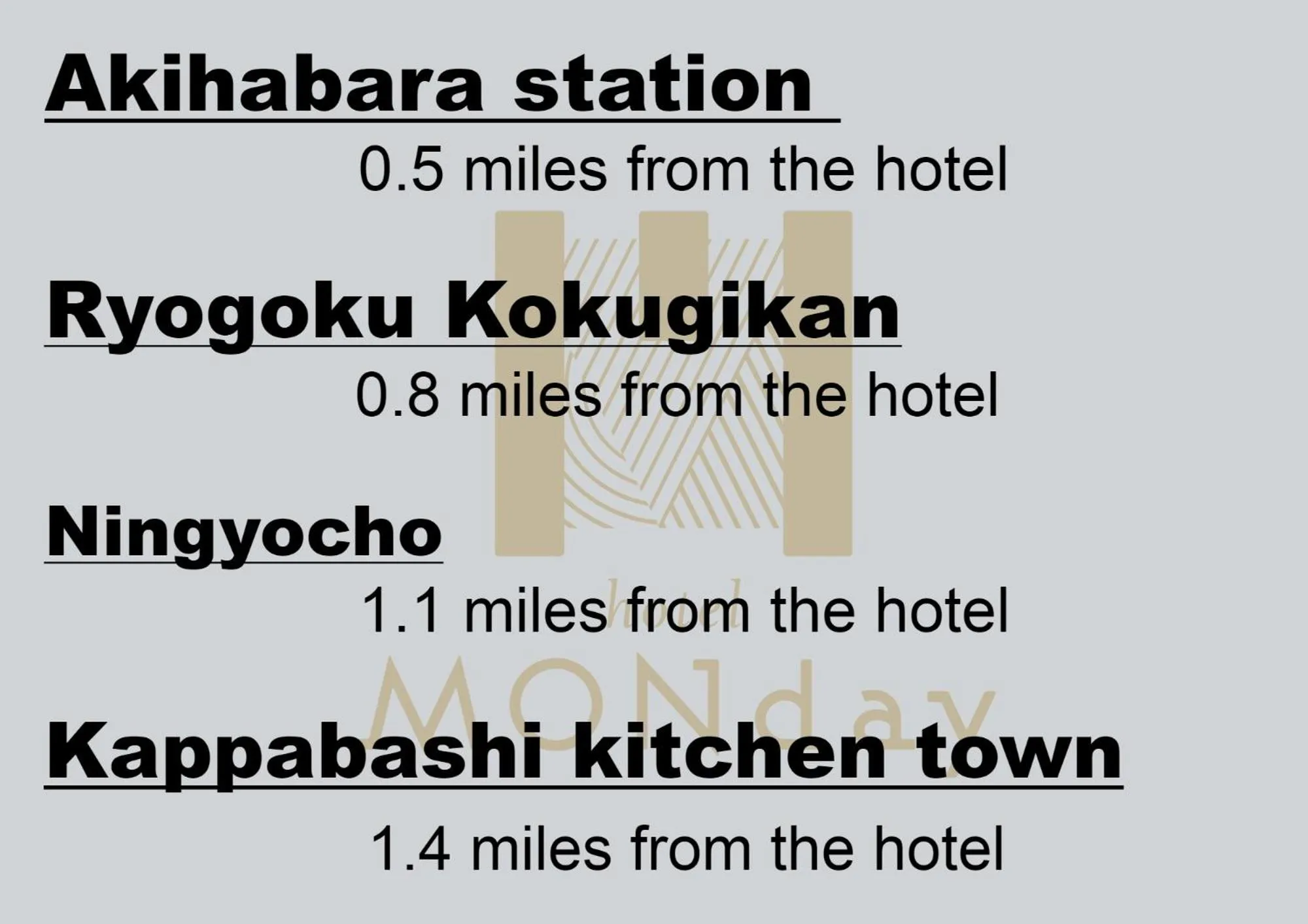 Nearby landmark in MONday Apart Premium AKIHABARA ASAKUSABASHI Sta.