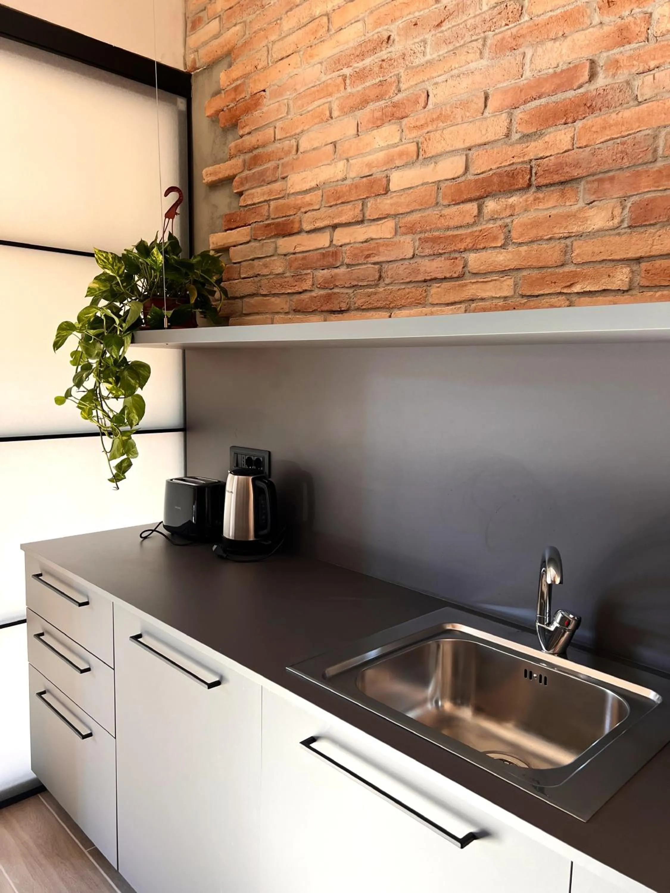 Kitchen or kitchenette in Hotello Trieste