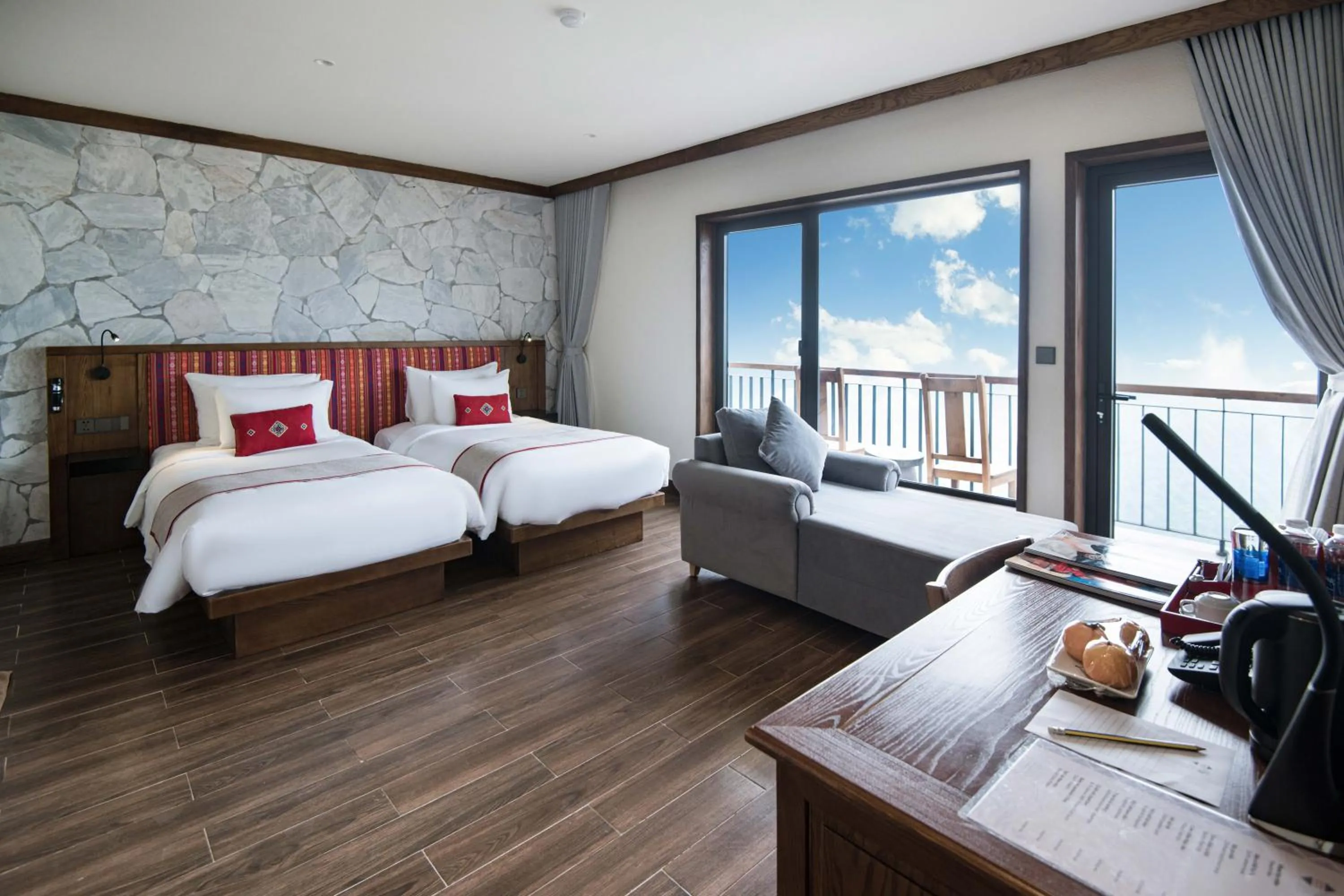 View (from property/room), Bed in Sapa Catcat Hills Resort & Spa