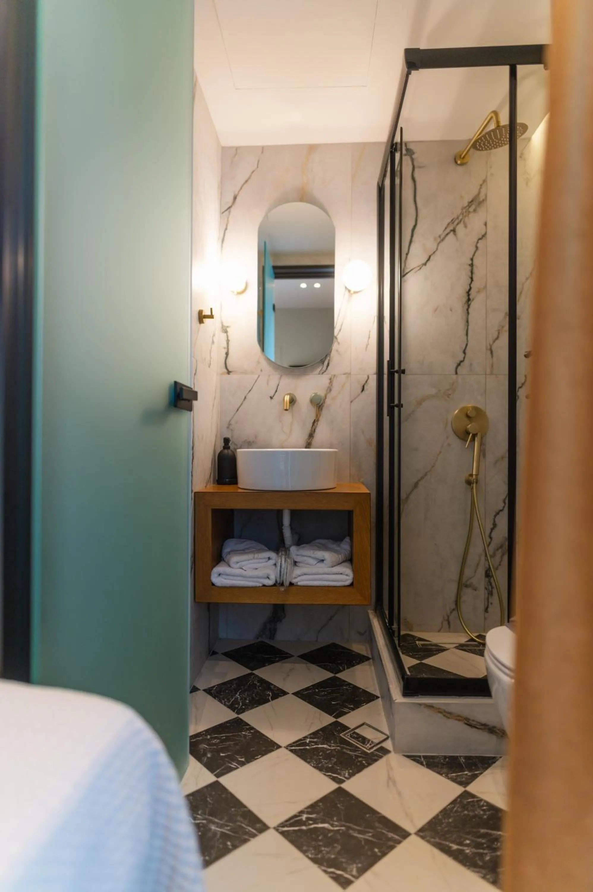 Shower, Bed in Aggelos Hotel
