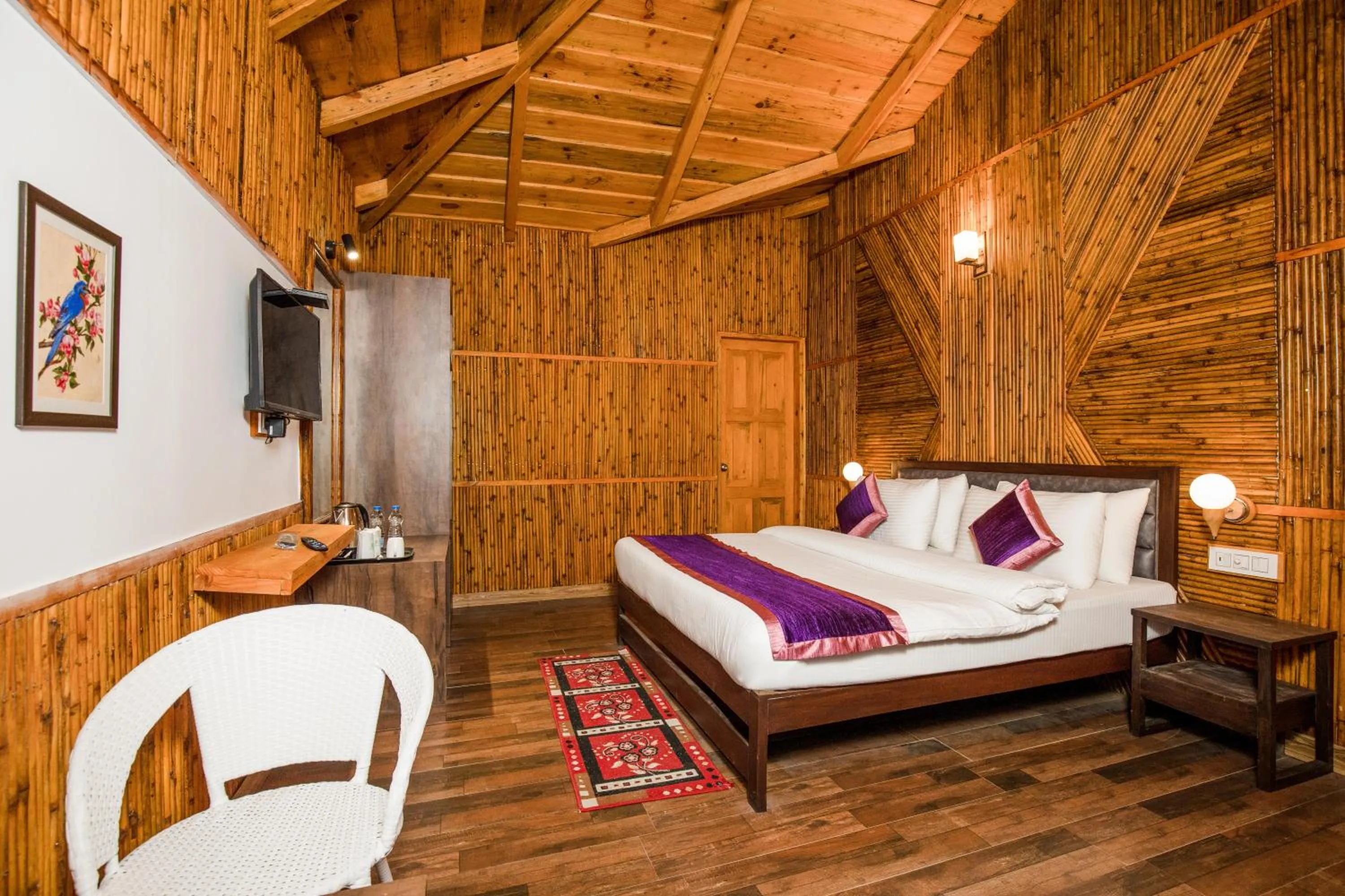 Bed in The Nature's Green Resort, Bhimtal, Nainital