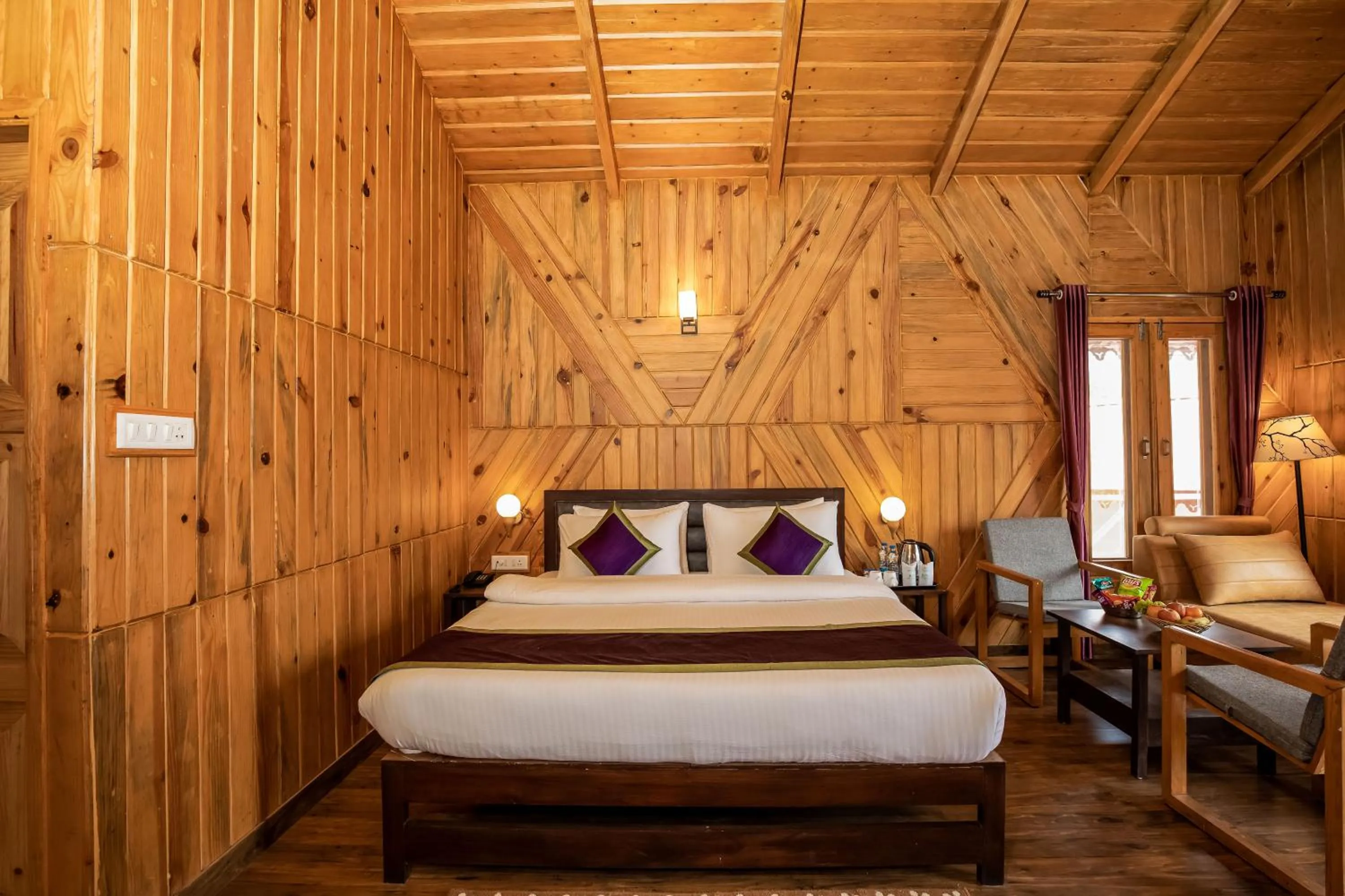 Bed in The Nature's Green Resort, Bhimtal, Nainital