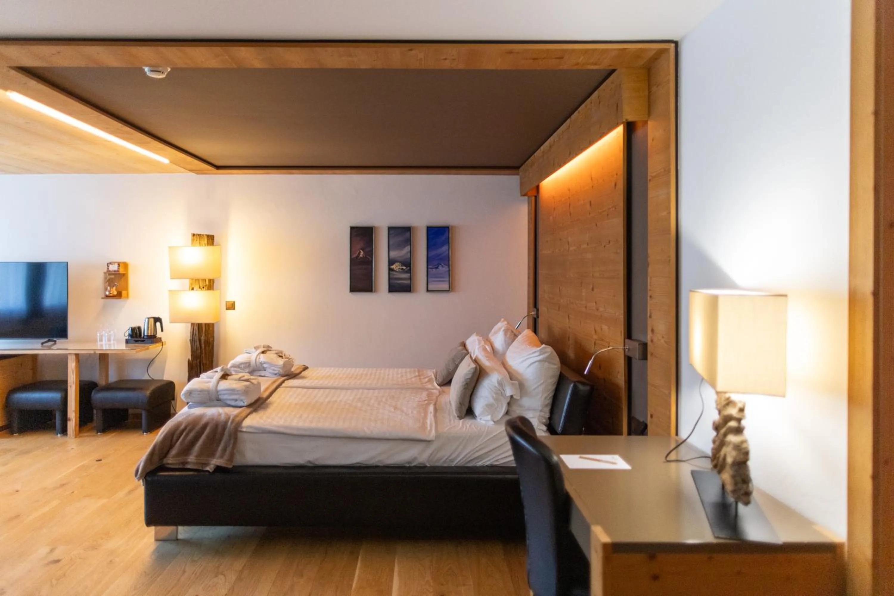 Bed in Hôtel Cailler & Bains de la Gruyère