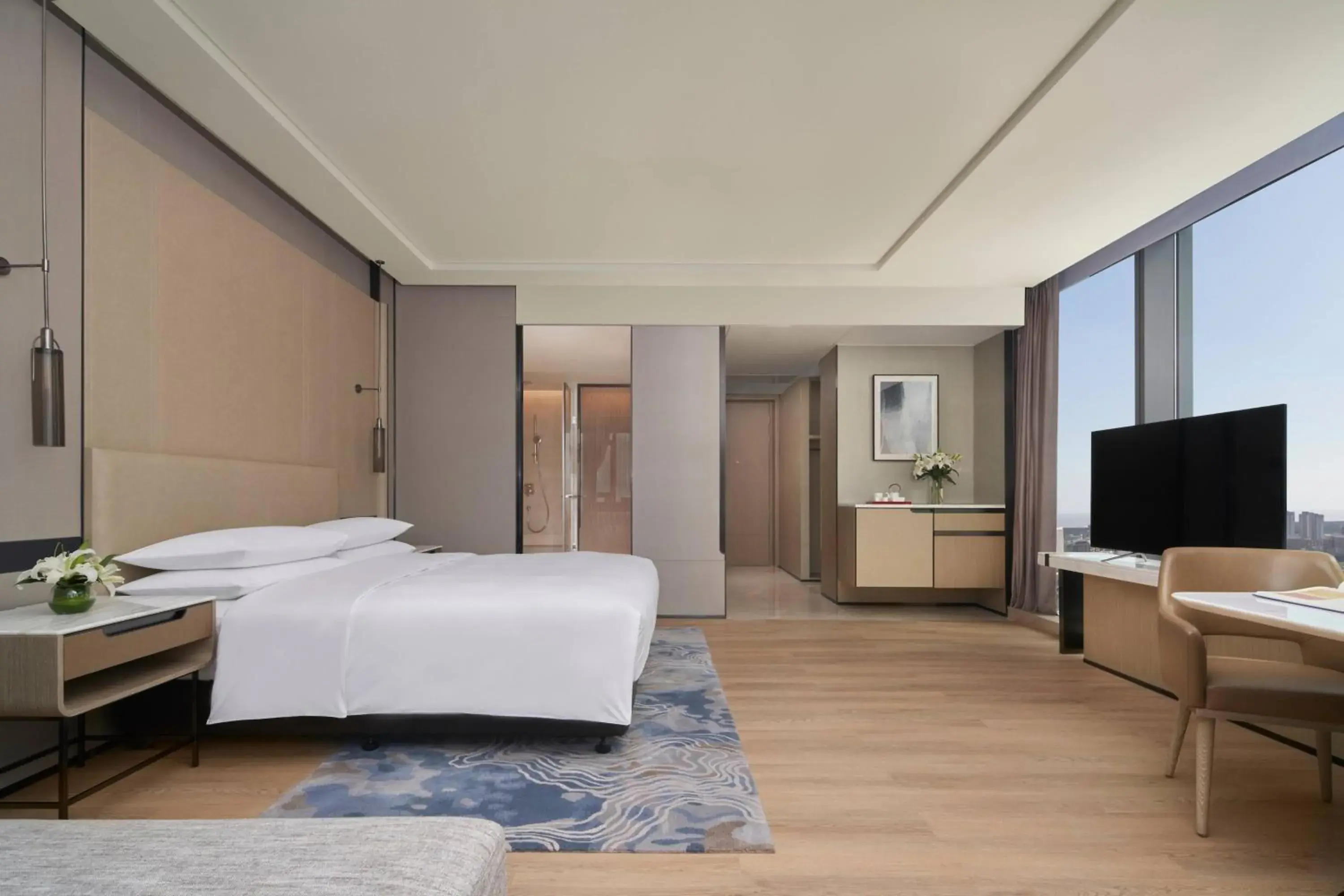 Superior deluxe king room with sofa bed and city view in Fuzhou Marriott Hotel Riverside Superior deluxe king room with sofa bed and city view in Fuzhou Marriott Hotel Riverside